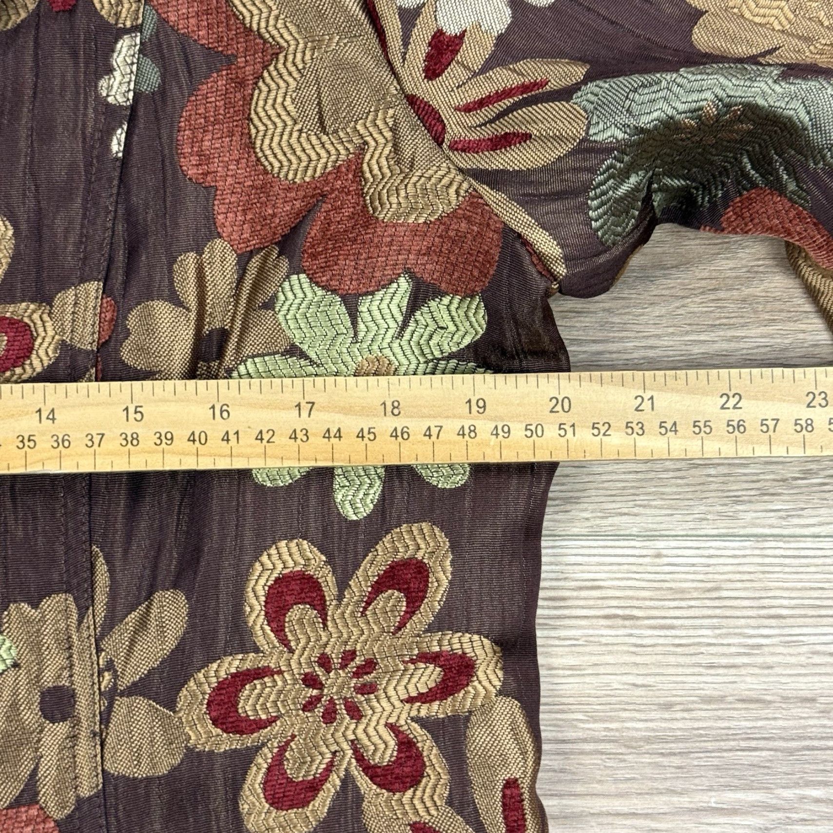 Vintage Erin London Brown Brocade Retro Mod Flower 60s Style Blazer Large Womens Size L / US 10 / IT 46 - 6 Thumbnail