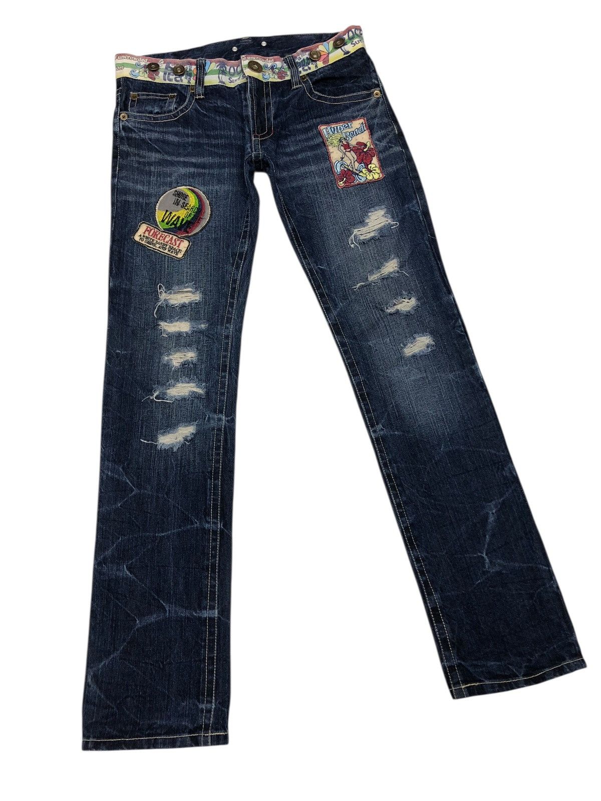 Hysteric Glamour HYPER BEACH DISTRESSED DENIM SKINNY JEANS Size US 31 - 2 Thumbnail