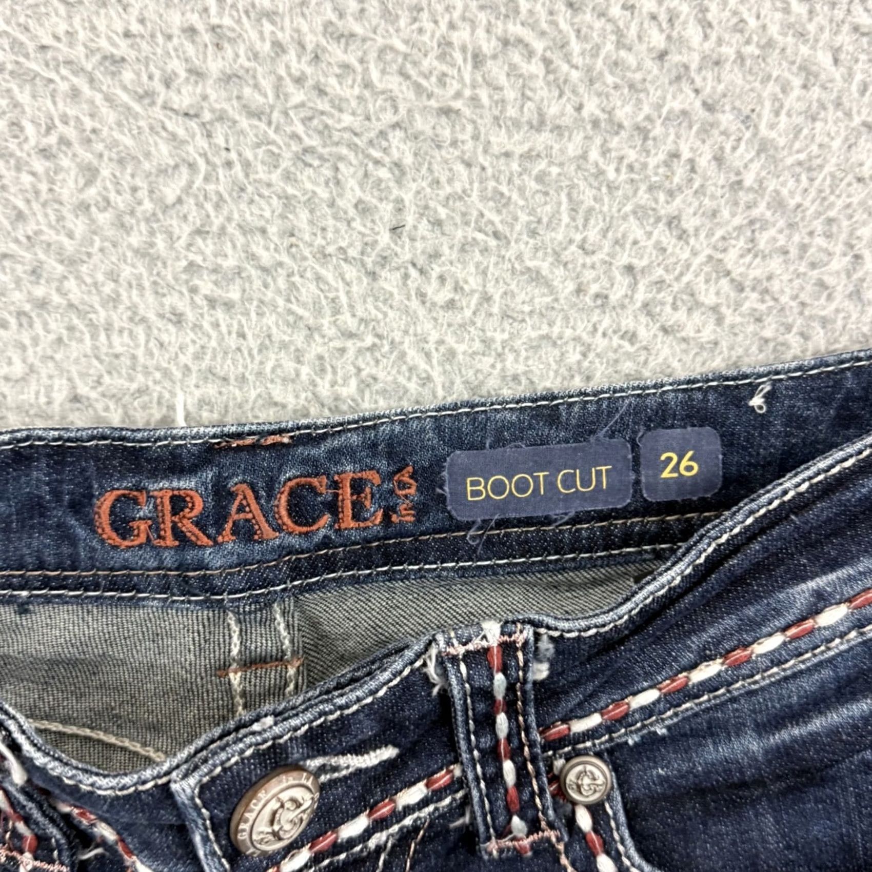 Grace in LA Grace In LA Denim Shorts Women 26 Blue Mid Rise Cut-Off Stretch Vintage No Size 26" / US 2 / IT 38 - 4 Thumbnail