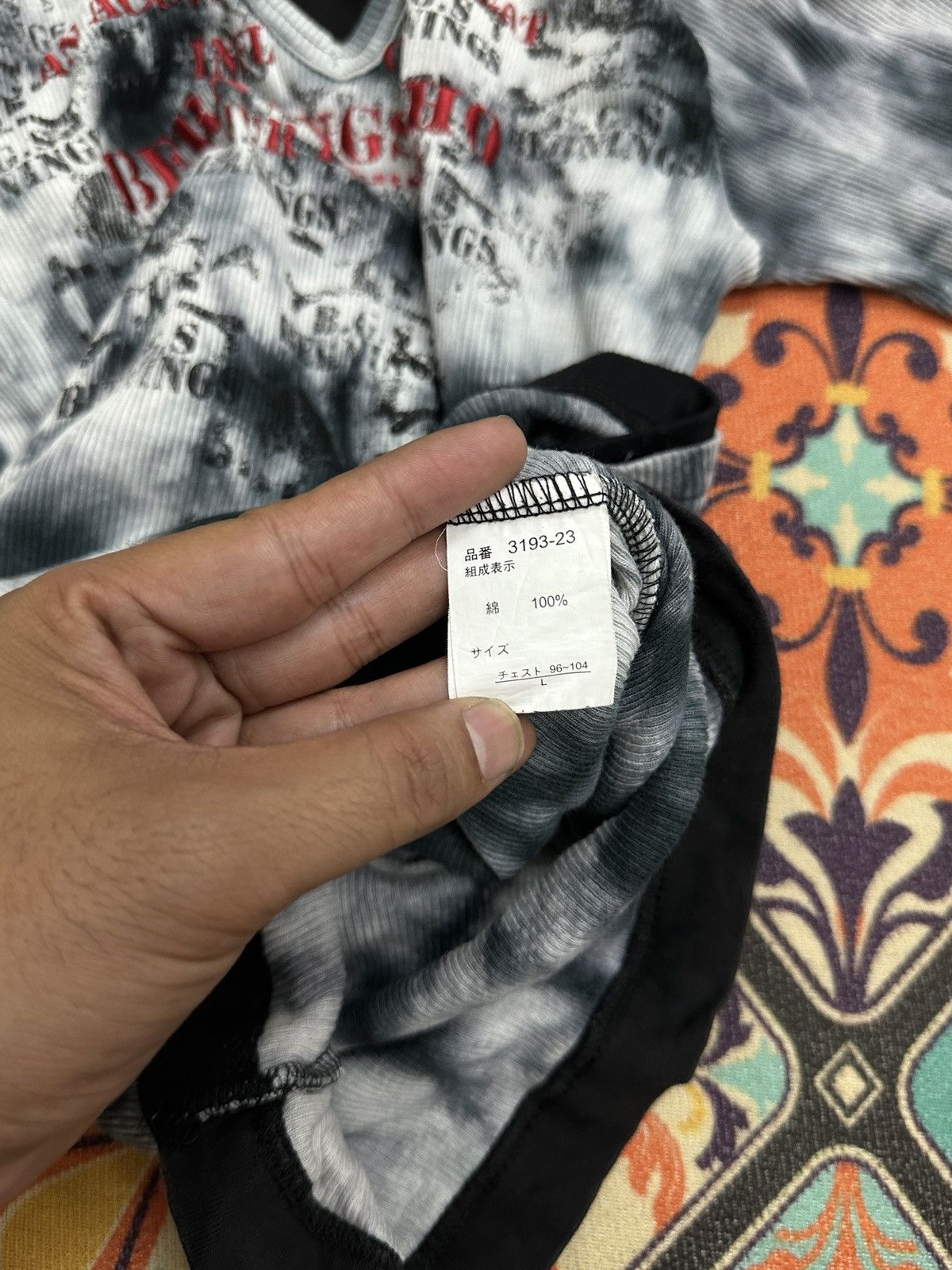 BERNINGS SHO Berning Sho Japan Poem Acid Wash L/S Shirt Size US M / EU 48-50 / 2 - 15 Thumbnail