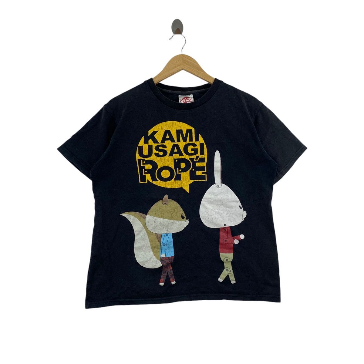 Japanese Brand KAMI USAGI ROPÉ Japanese Brand Character Print Black Short Size US L / EU 52-54 / 3 - 1 Thumbnail