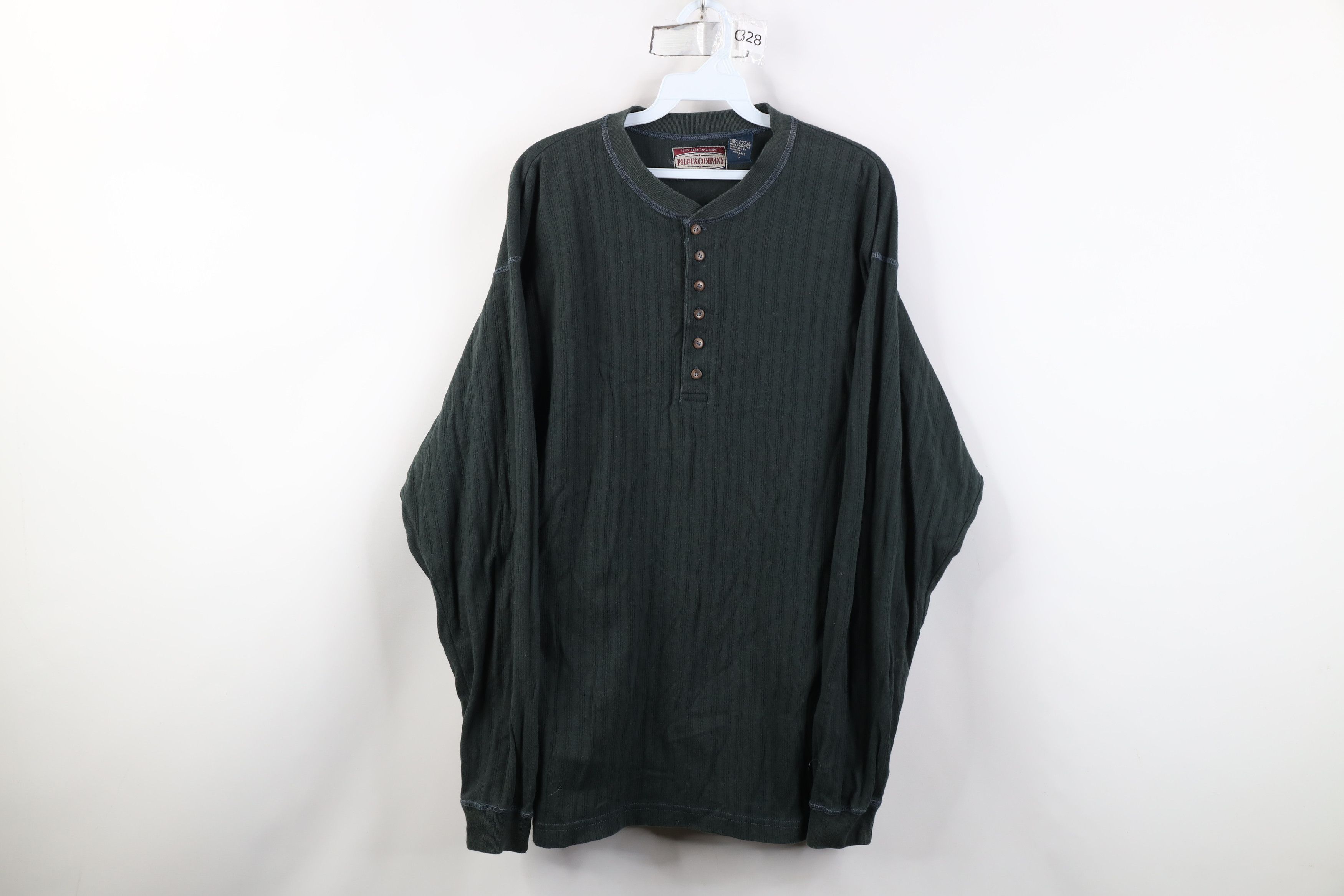 Vintage Vintage 90s Streetwear Knit Long Sleeve Henley T-Shirt Size US L / EU 52-54 / 3 - 1 Thumbnail