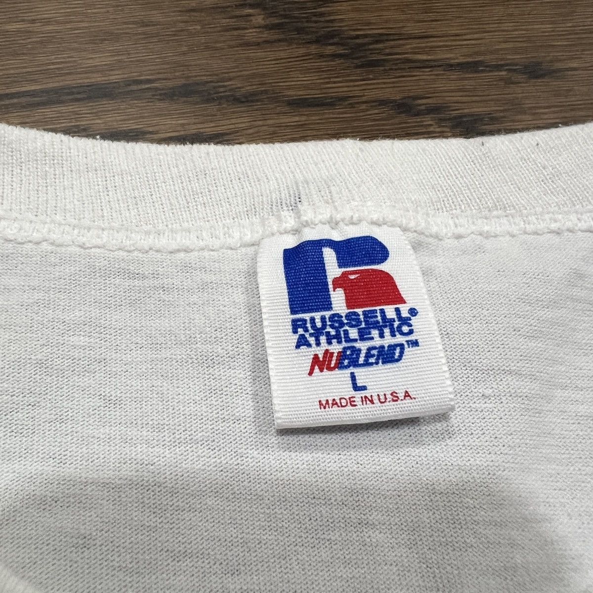 Vintage Vintage 90s W Tennis Athletics Russell single stitch shirt Size US L / EU 52-54 / 3 - 5 Thumbnail