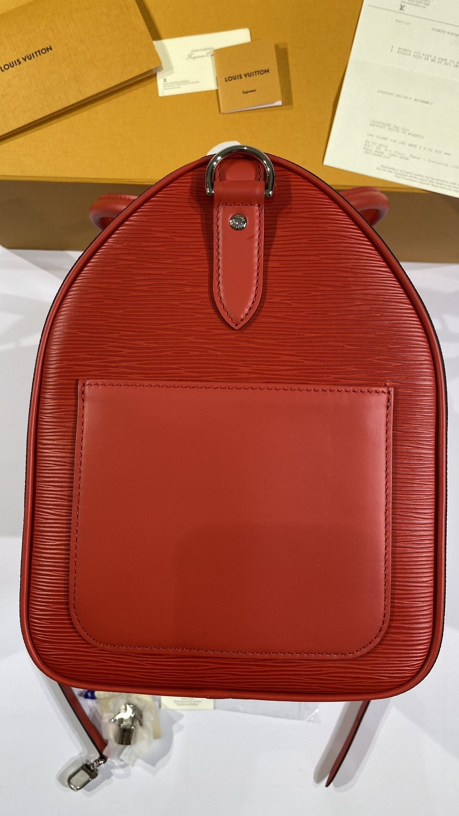 Louis Vuitton × Supreme Louis Vuitton X Supreme 45 Epi duffel Keepall Bandouliere Size ONE SIZE - 6 Thumbnail