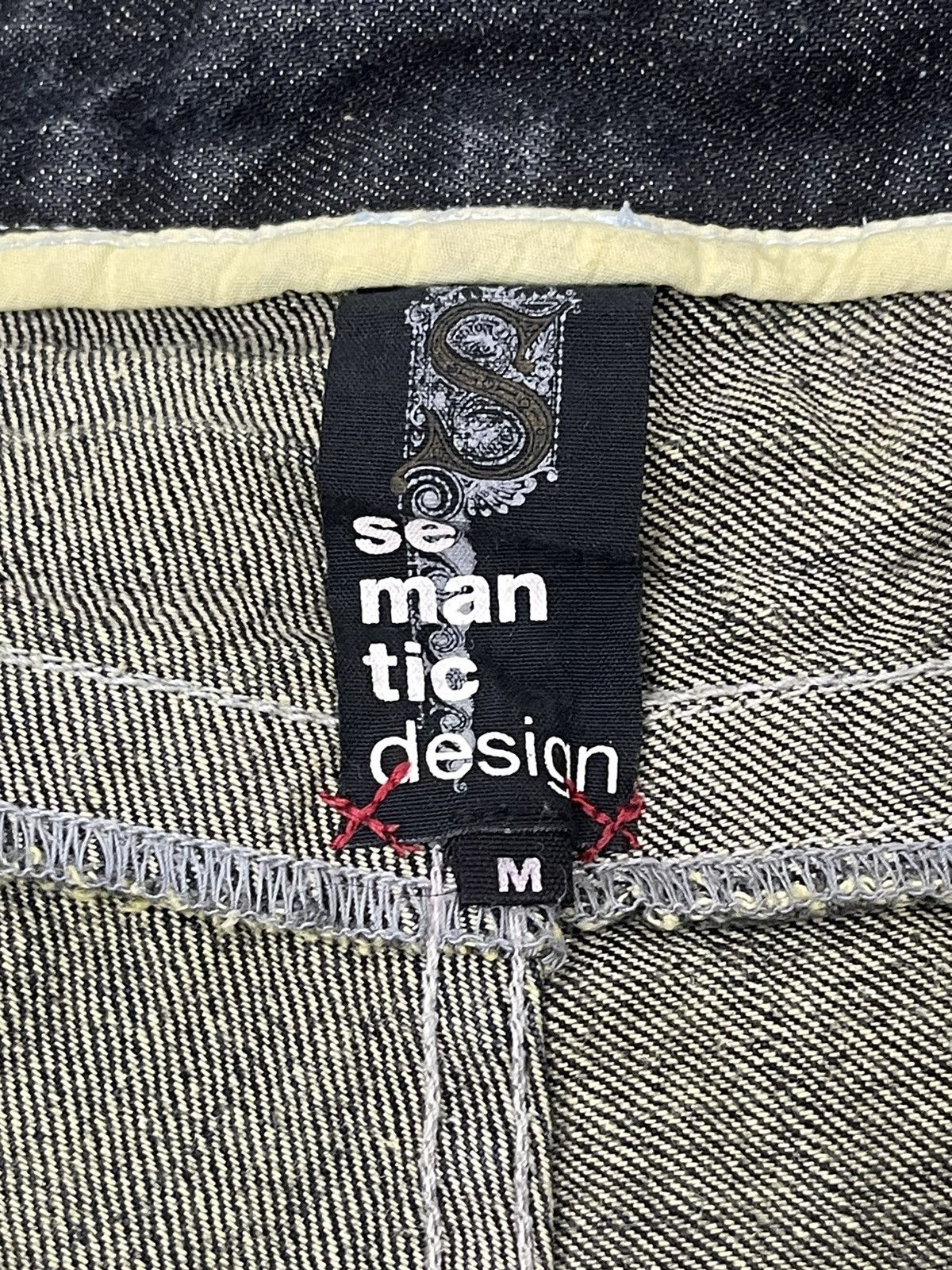 Japanese Brand Flare Jeans Semantic Design Faded Distress Boot Cut 8🟦8 Size US 31 - 20 Thumbnail