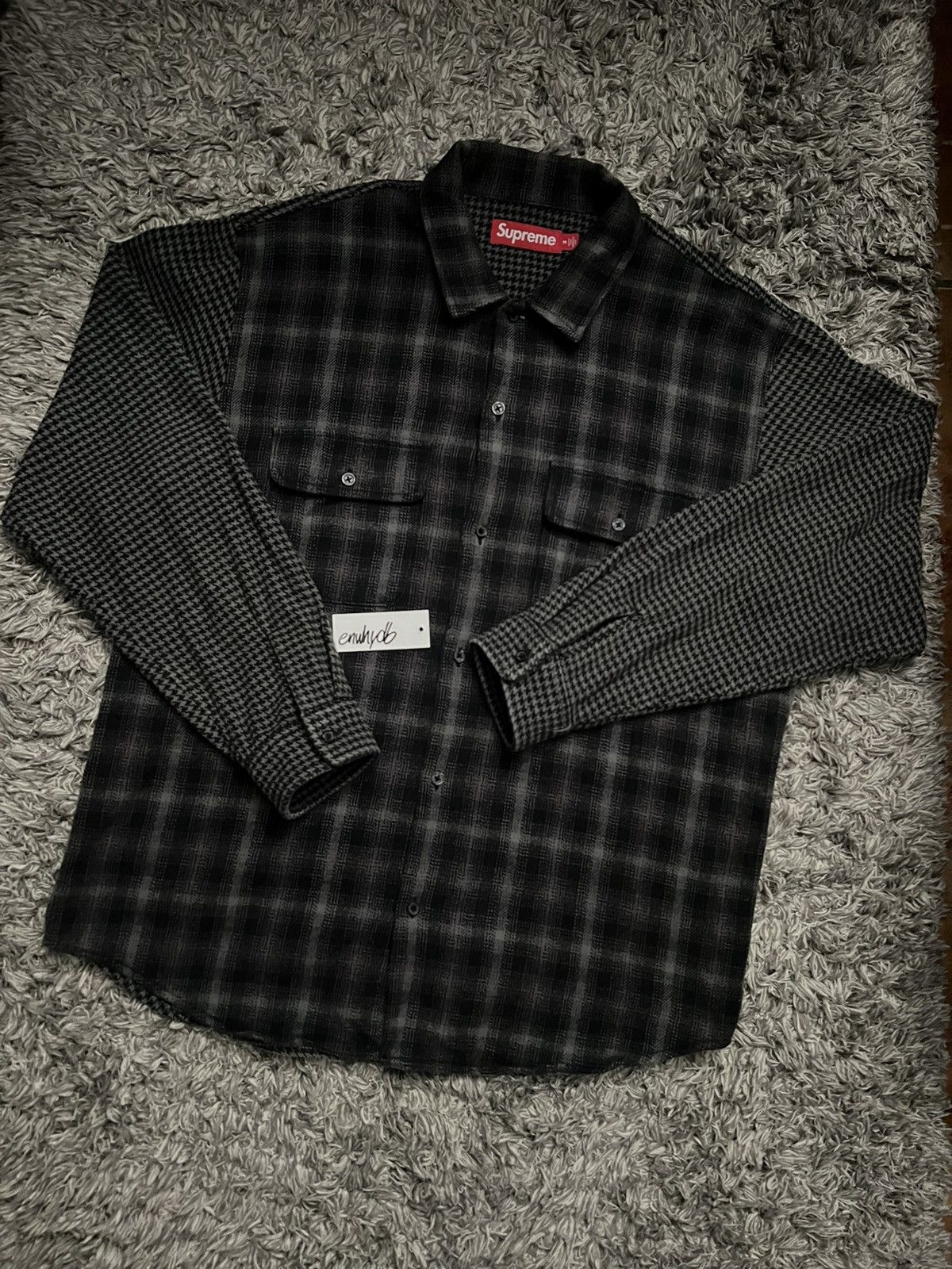 K*O様 supreme Houndstooth Plaid Flannel S Supreme Houndstooth Plaid Flannel Shirt (FW23) - $138