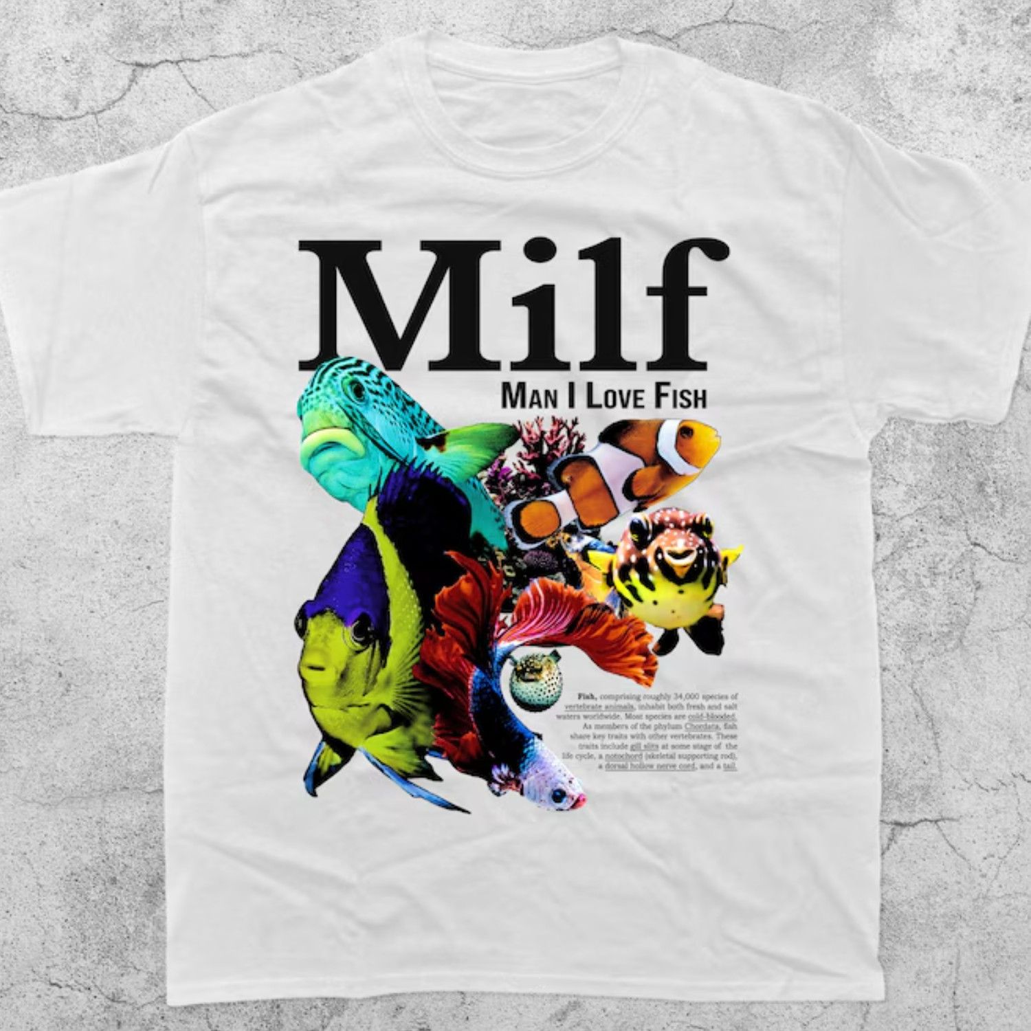 Japanese Brand Man I Love Fish Vintage T-Shirt, Funny Ocean Meme Shirt Size US L / EU 52-54 / 3 - 1 Thumbnail