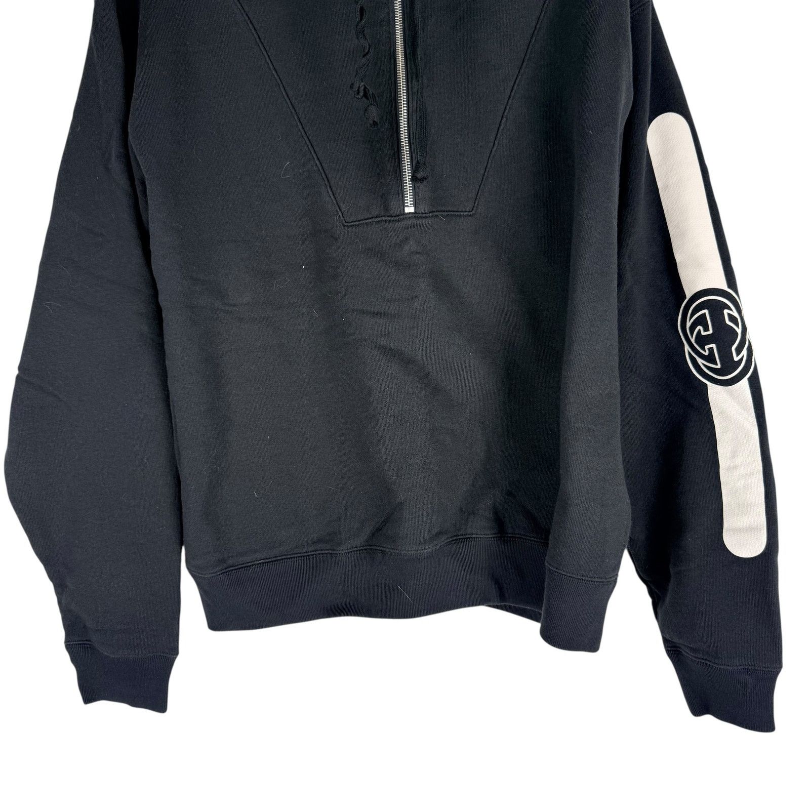 Gucci Gucci Half Zip Popover Interlocking GG Hoodie Black Size S Size US S / EU 44-46 / 1 - 4 Thumbnail