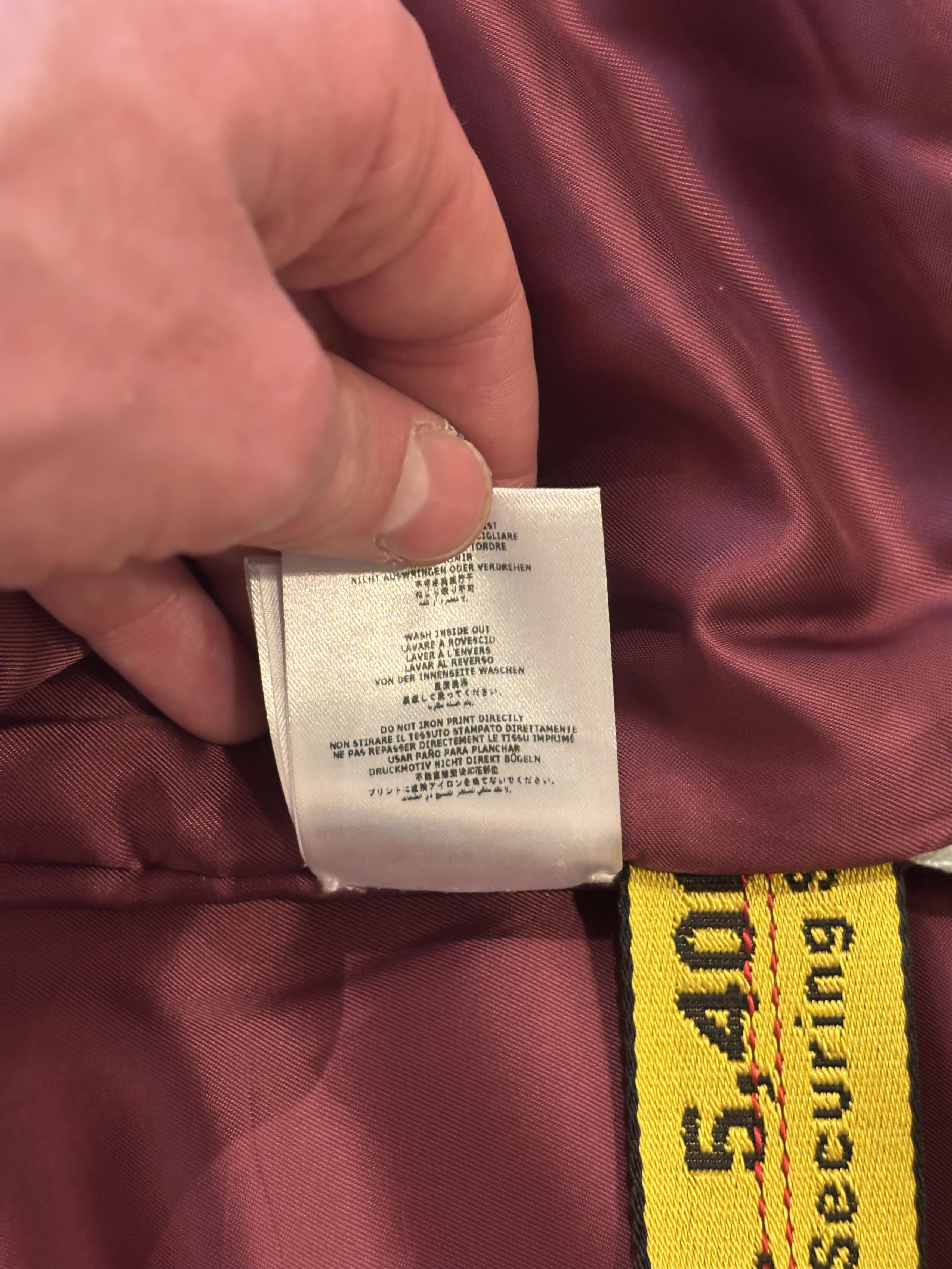 Off-White Veste bombers en nylon bordeaux Off-White en tbe Size US L / EU 52-54 / 3 - 16 Thumbnail