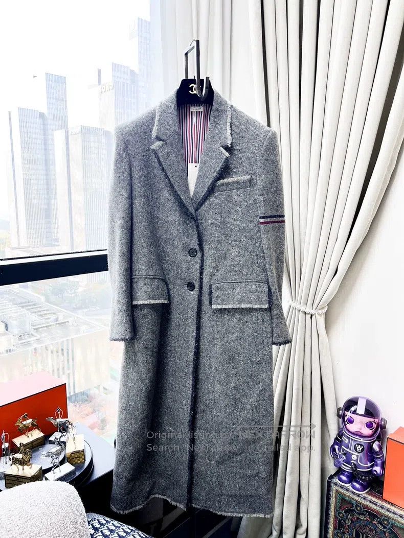 Thom Browne Thom Browne Gray Long Wool Coat Size XS / US 0-2 / IT 36-38 - 1 Thumbnail