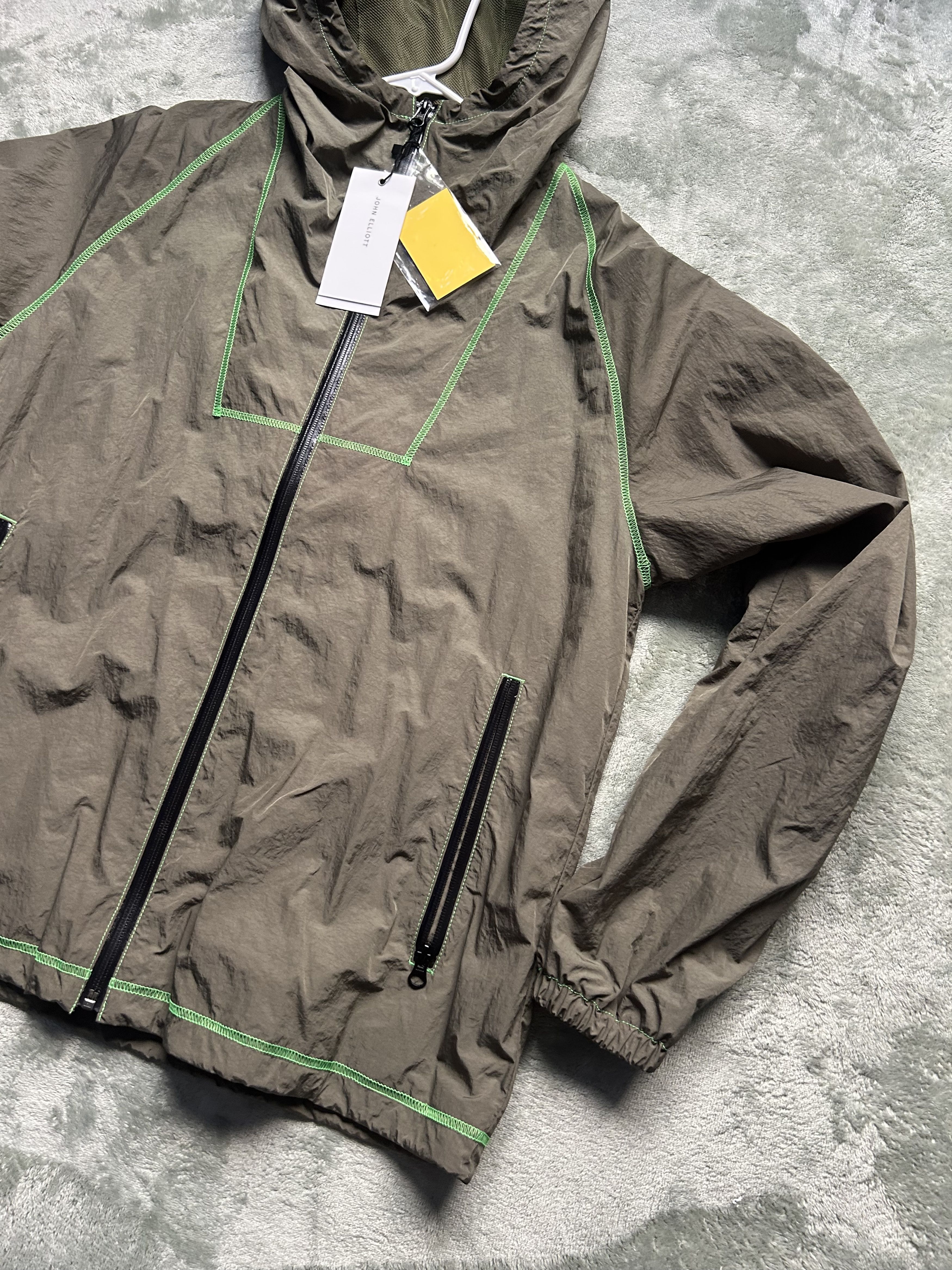 John Elliott John Elliott High Shrunk Nylon Full Zip Olive X Neon Green Size US S / EU 44-46 / 1 - 3 Thumbnail