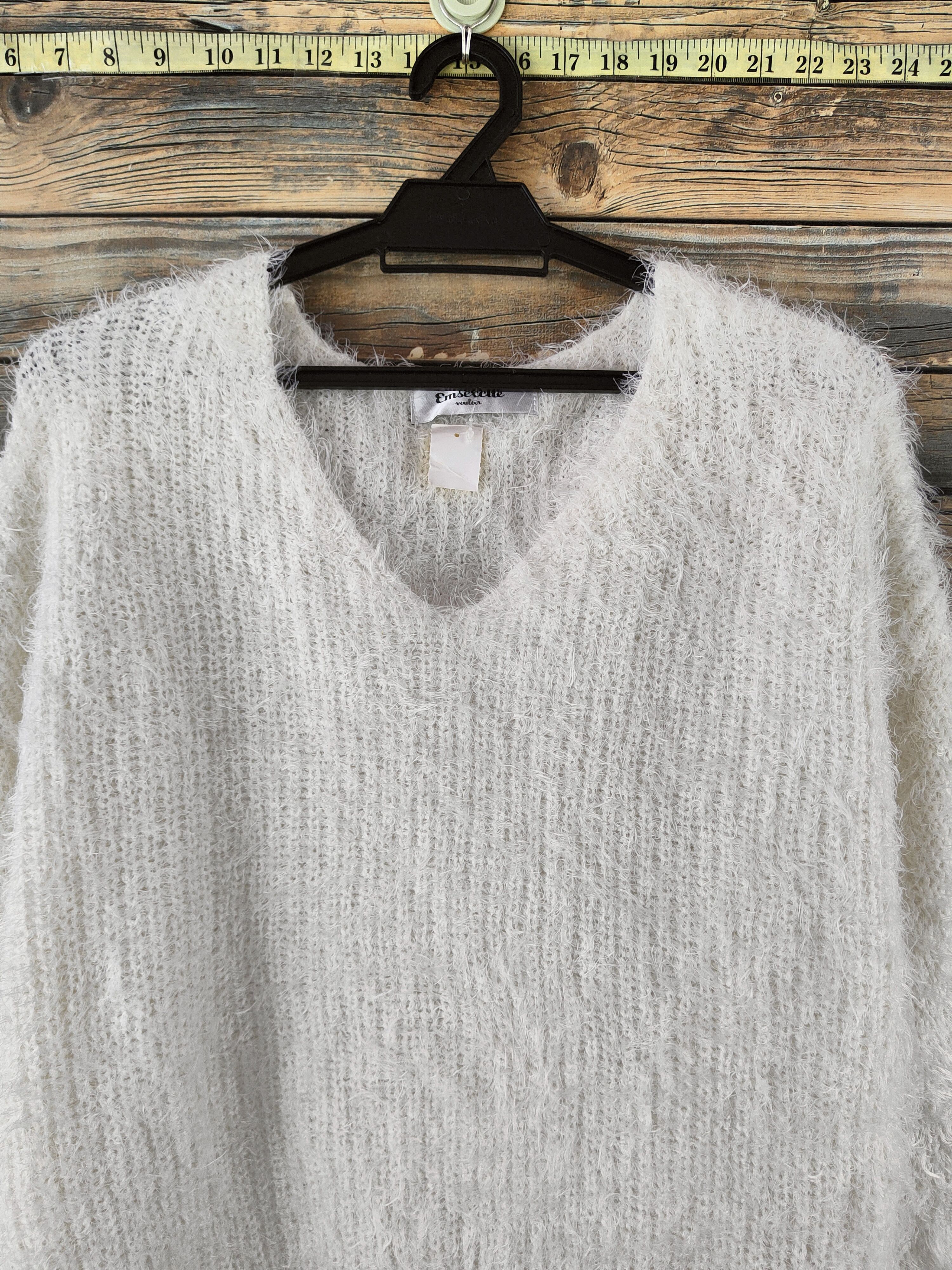 Japanese Brand DL Emsexcite White Fur shaggy Mohair Knitwear #46-1000 Size M / US 6-8 / IT 42-44 - 2 Thumbnail