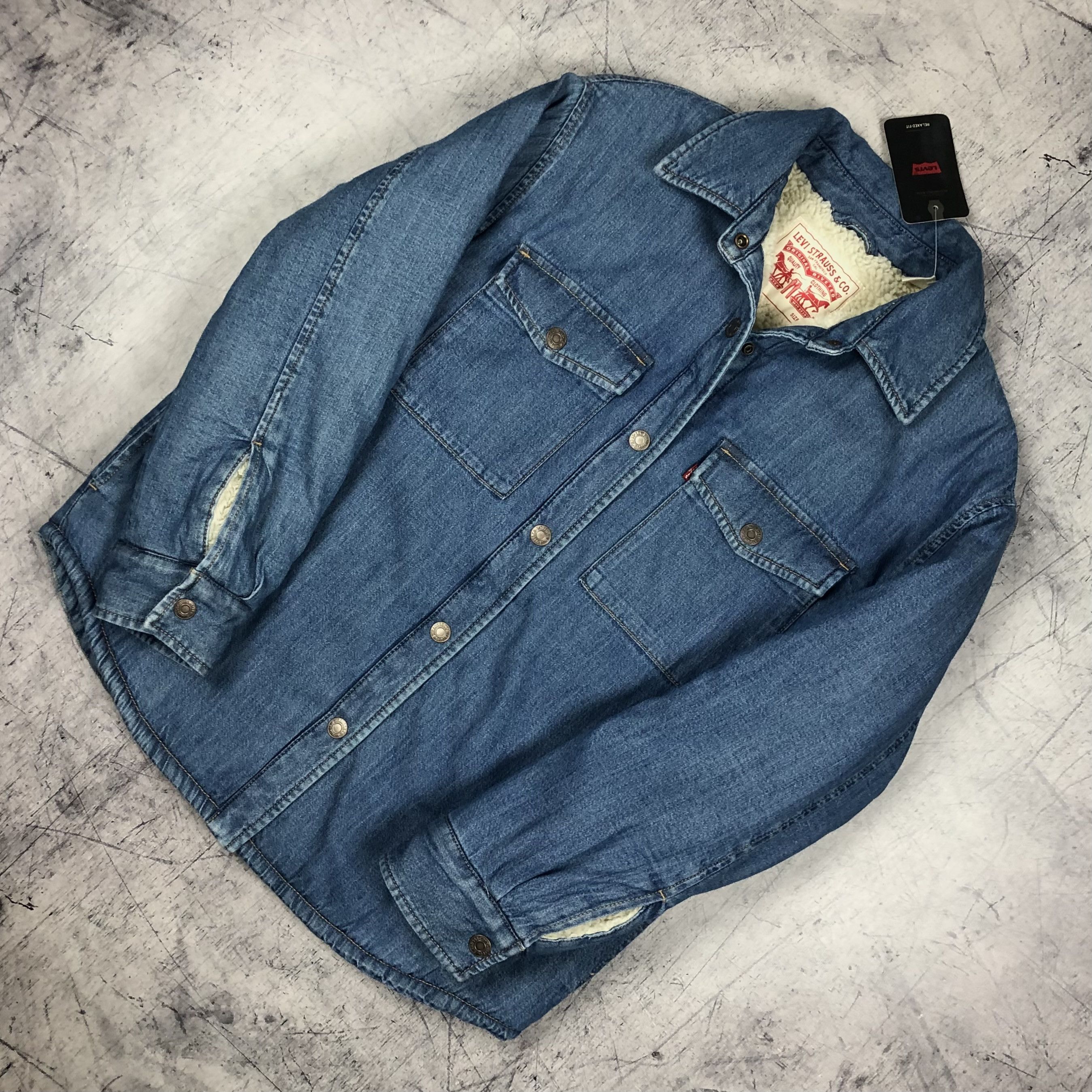 Levi's Levi’s Fleece Sherpa Denim Button-up Jacket New! Size S / US 4 / IT 40 - 2 Thumbnail