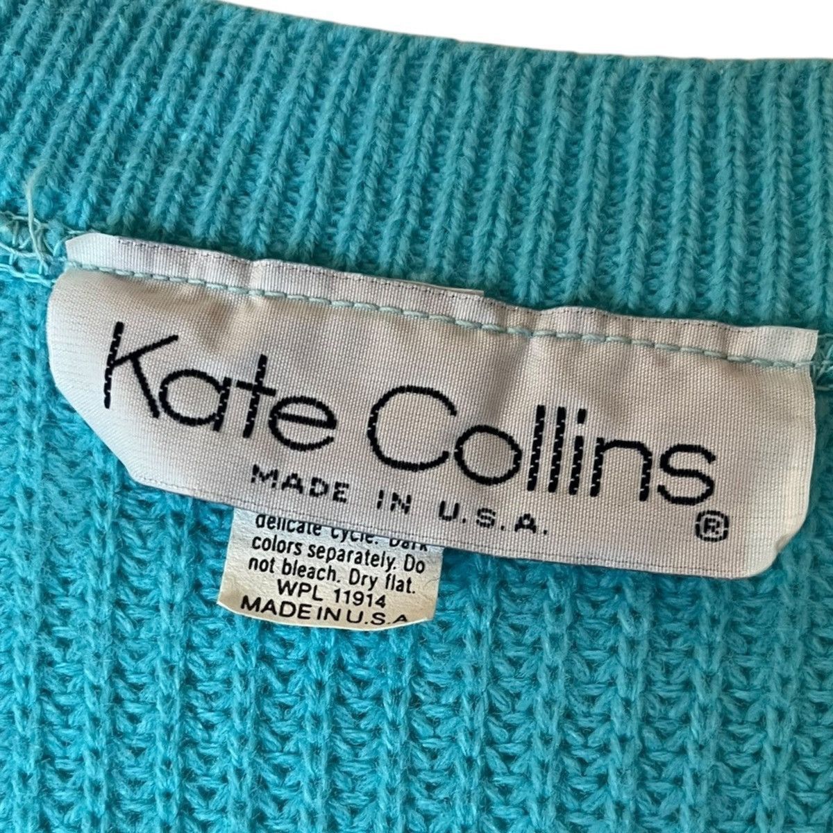 Vintage 70s/80s Kate Collins V Neck Oversized Sweater Vest Sz S/M/L Size M / US 6-8 / IT 42-44 - 3 Thumbnail