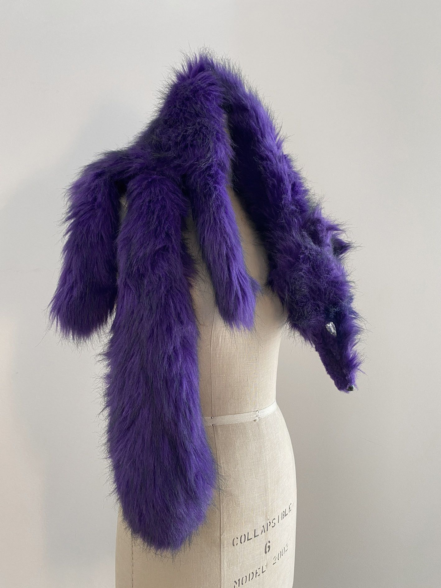 Kansai Yamamoto 80s Vintage Kansai Yamamoto Purple faux fur jacket w scarf Size US L / EU 52-54 / 3 - 8 Thumbnail