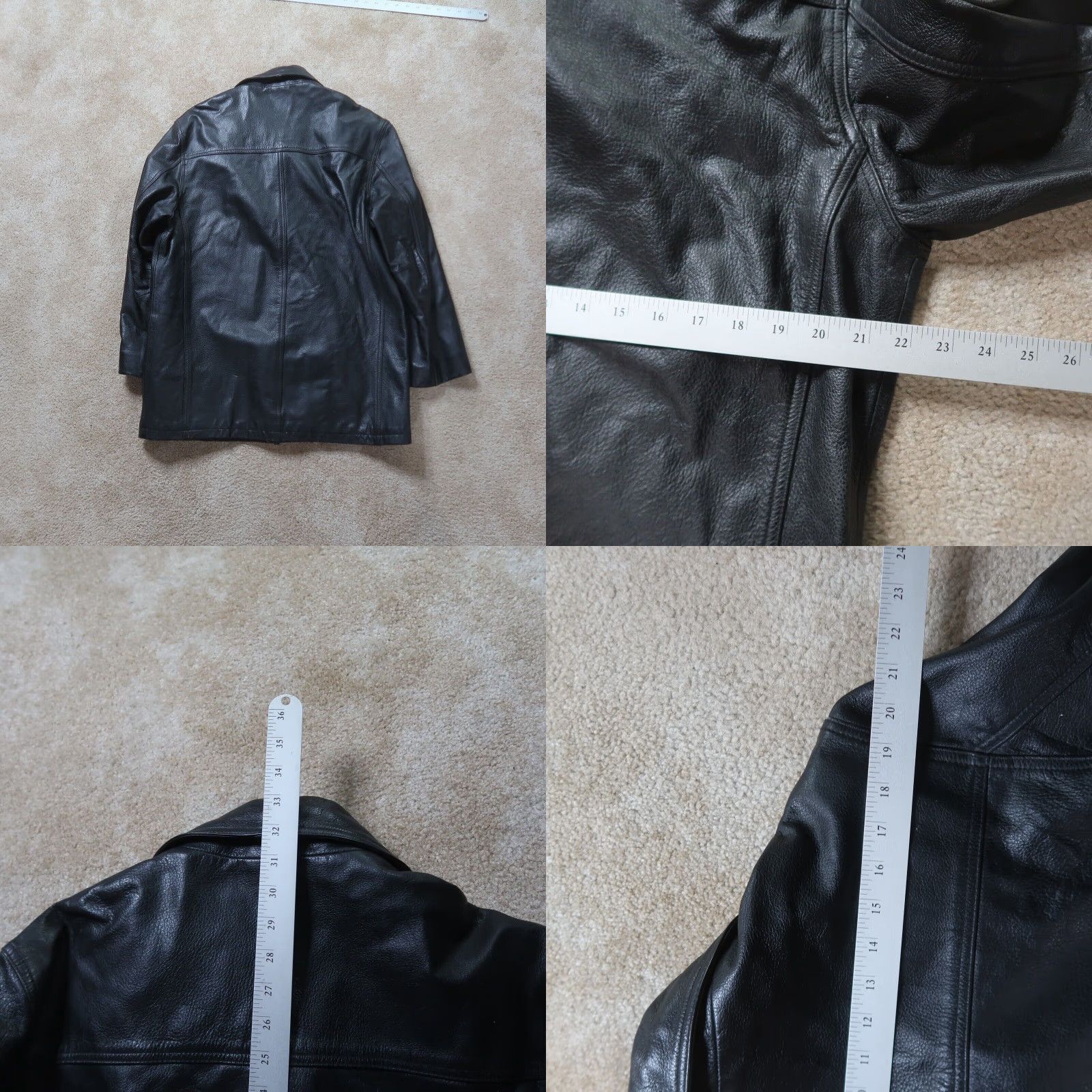 Vintage VINTAGE Charles Klein Leather Coat Mens Medium Button Front Jacket Lined Back Size US M / EU 48-50 / 2 - 8 Thumbnail