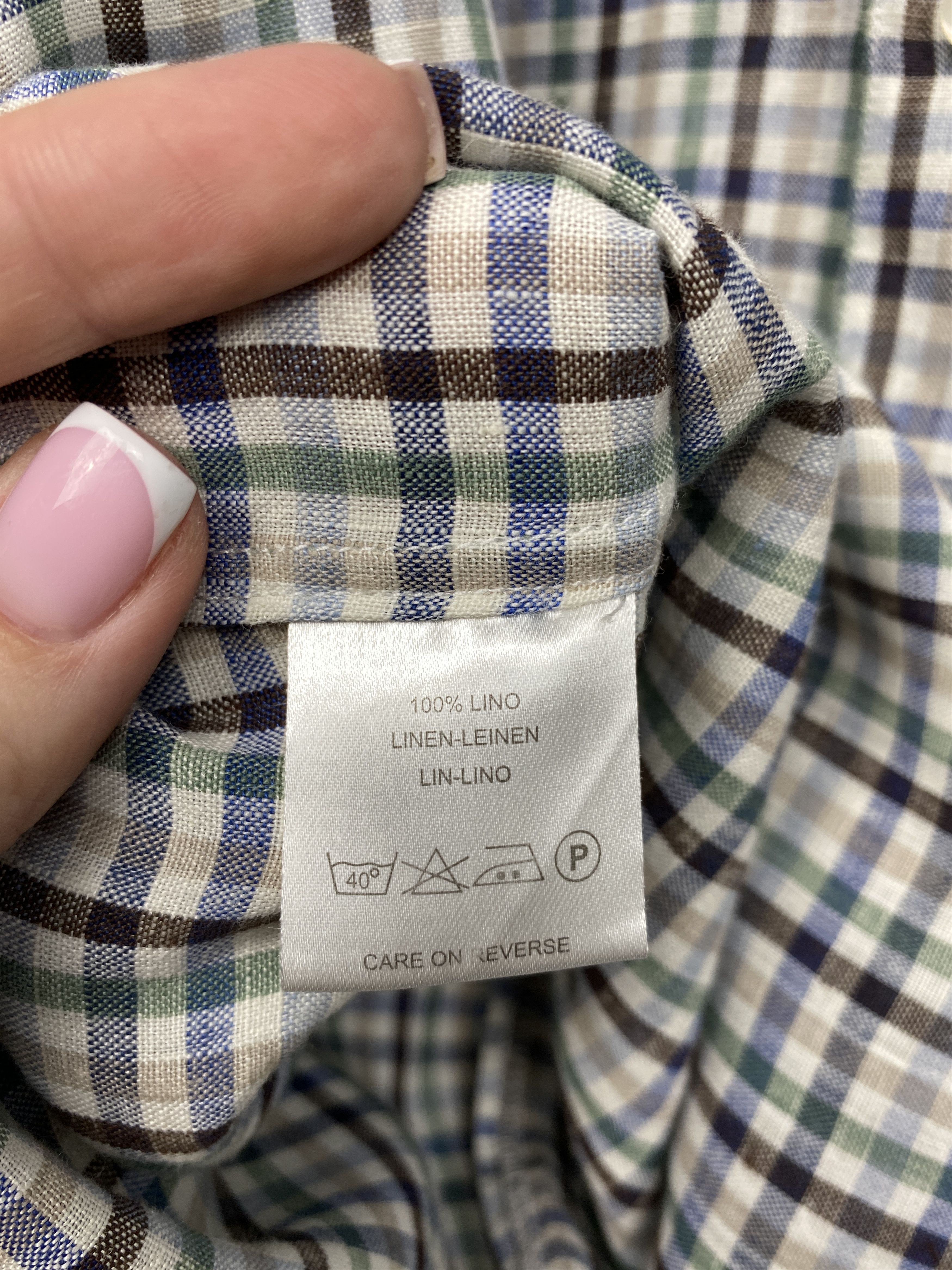 Boggi Boggi Milano Mens Long Sleeve LINEN Shirt Size US M / EU 48-50 / 2 - 5 Thumbnail