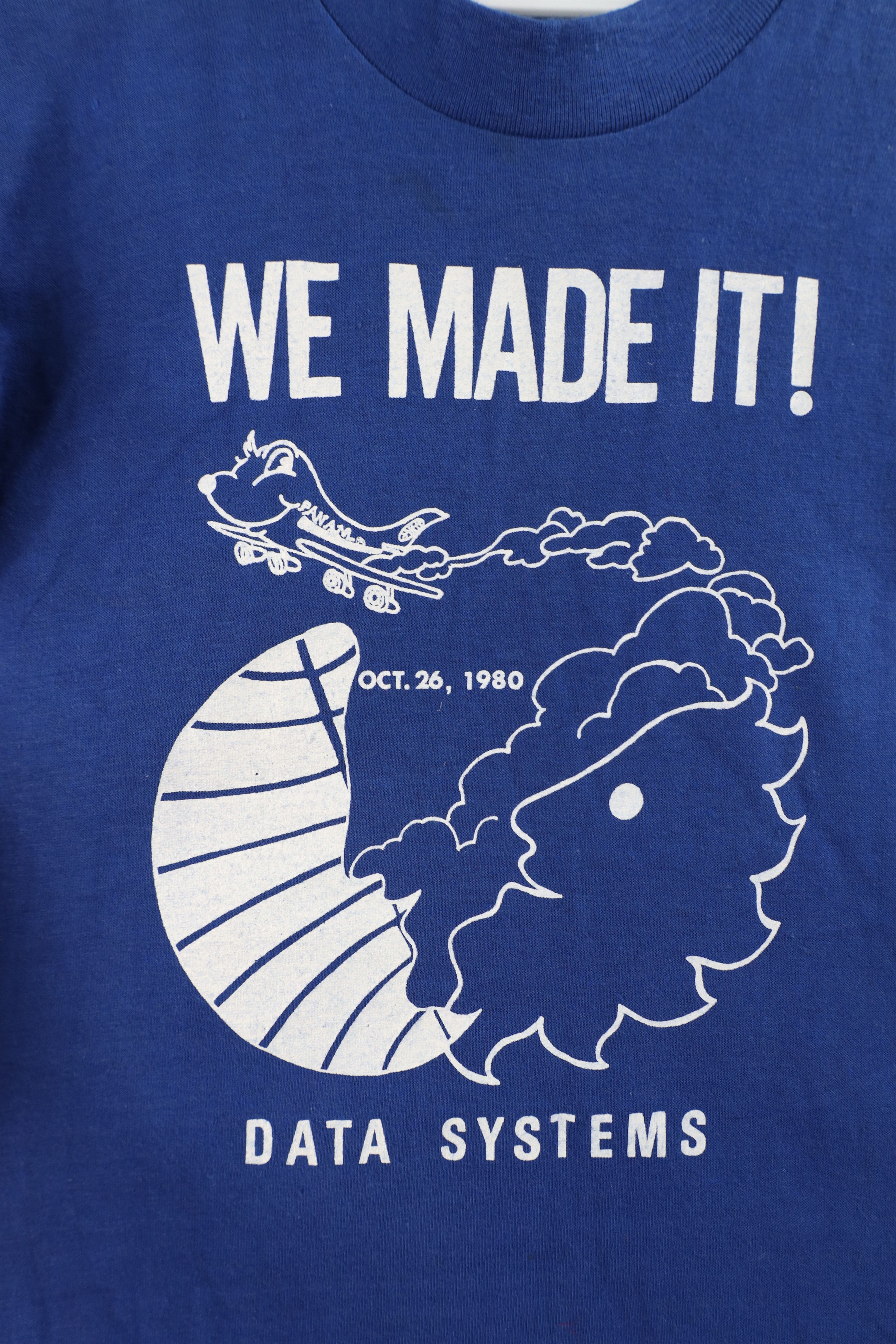 Vintage Vintage 80s Pan Am Airlines Data Systems T-Shirt Blue USA Size S / US 4 / IT 40 - 4 Thumbnail