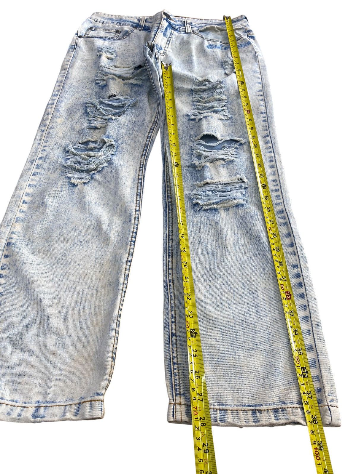 Japanese Brand M.C.D Brand Light Acid Wash Style Distressed Jeans Size US 32 / EU 48 - 7 Thumbnail