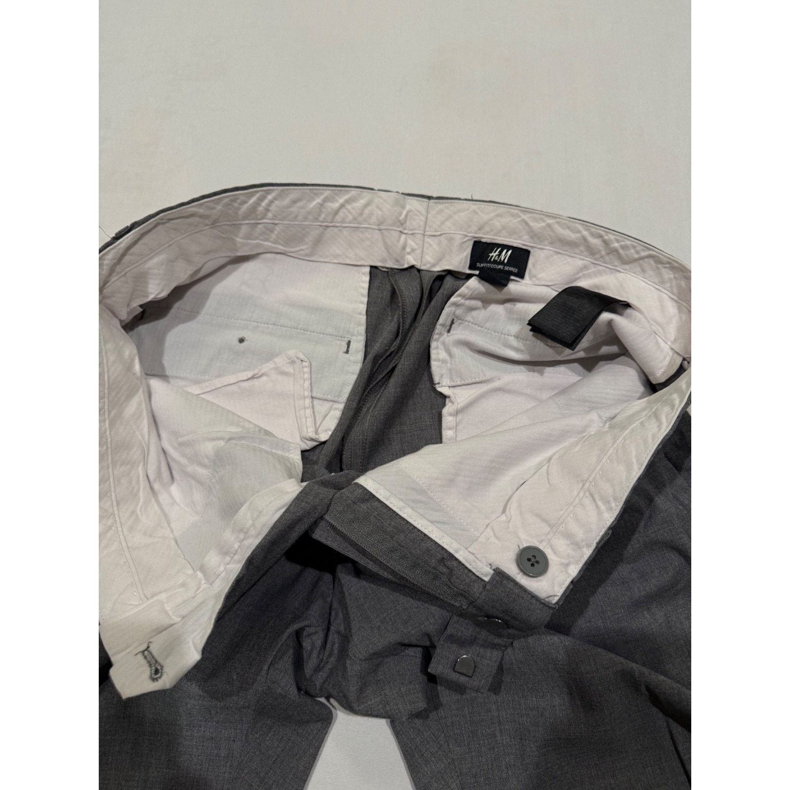 H&M H&M Dress Pants Men's Gray Slim Fit Straight Leg 38 x 32 Size US 38 / EU 54 - 5 Thumbnail
