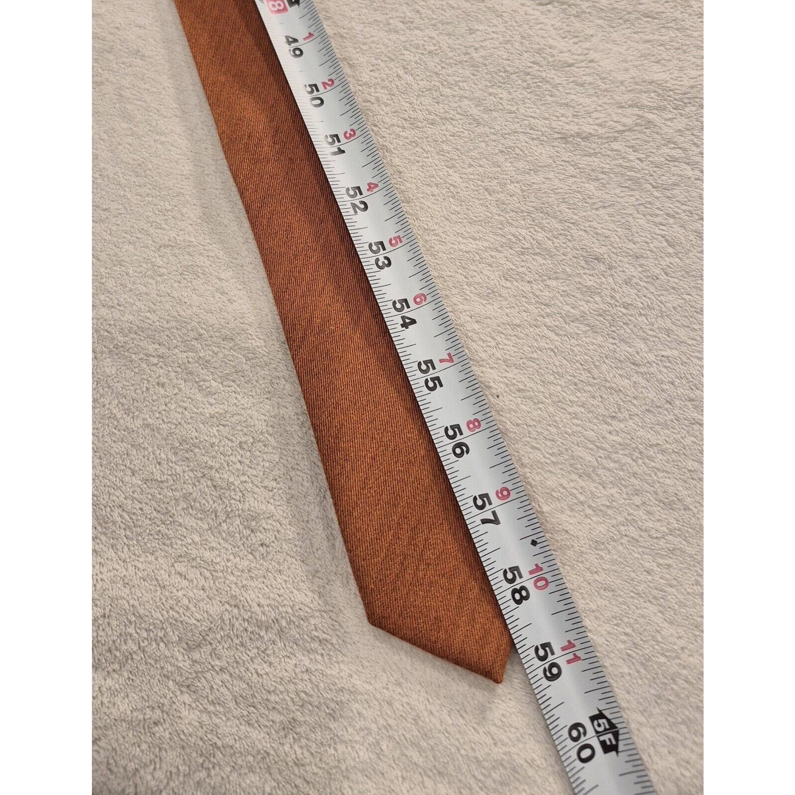 The Tie Bar The Tie Bar Thin Skinny Slim Wool & Silktie Orange 58x2.5 Size 38 - 7 Thumbnail