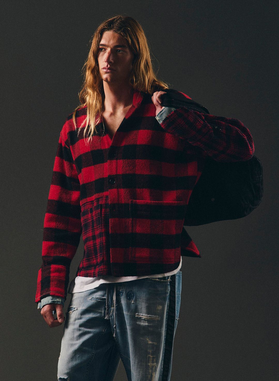 Greg Lauren $1375 Greg Lauren Buffalo Plaid Shawl Collar Box Jacket Size US M / EU 48-50 / 2 - 6 Thumbnail