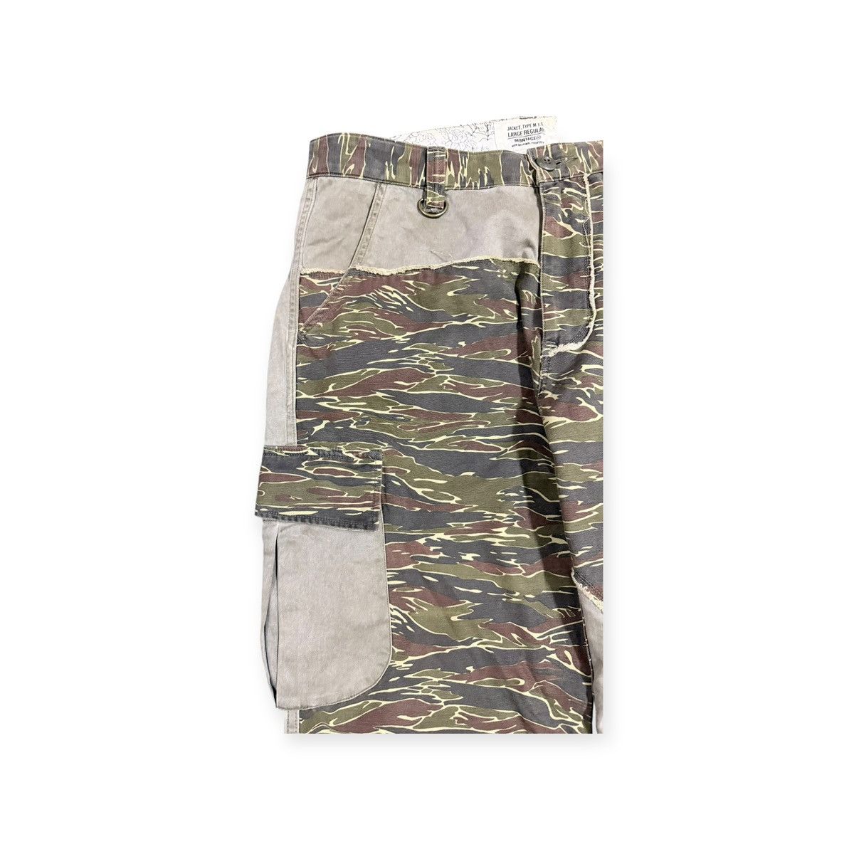 Subware Vtg💥Y2k Montage Mtg Hybrid Tiger Stripe Patchwork Cargo Pant Size US 33 - 12 Thumbnail