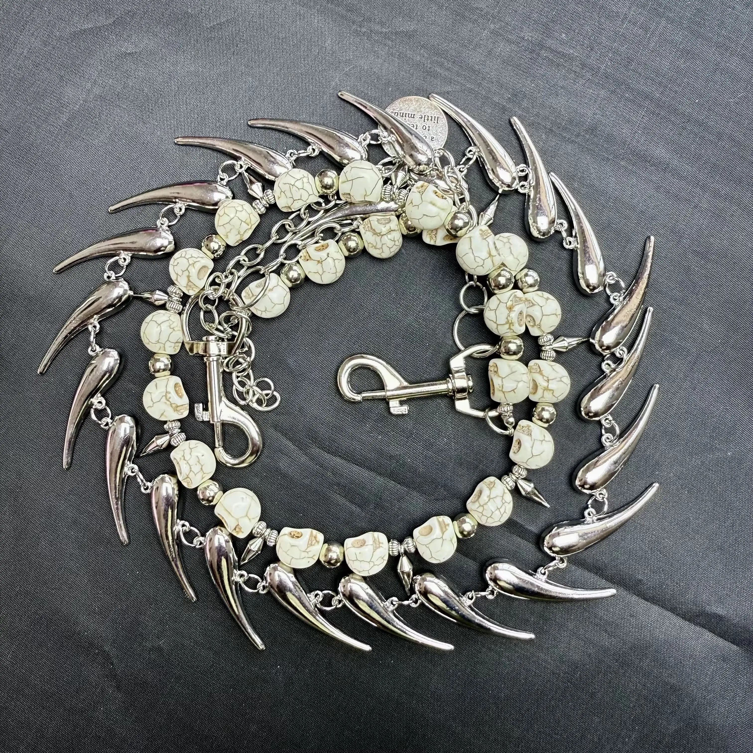 Other Punk Double Layer Spiked Skull Buck Tooth Keychain Size ONE SIZE - 2 Thumbnail