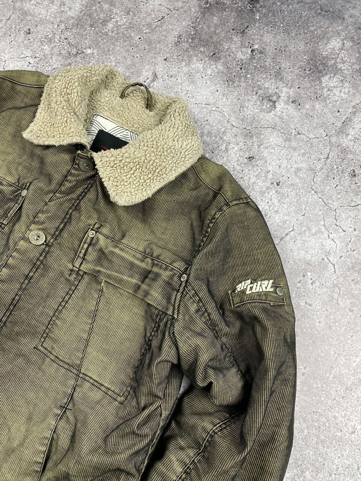 Billabong × Vintage Very Rare❗️Rip curl 90s Vintage Corduroy Sherpa Jacket Size US M / EU 48-50 / 2 - 3 Thumbnail