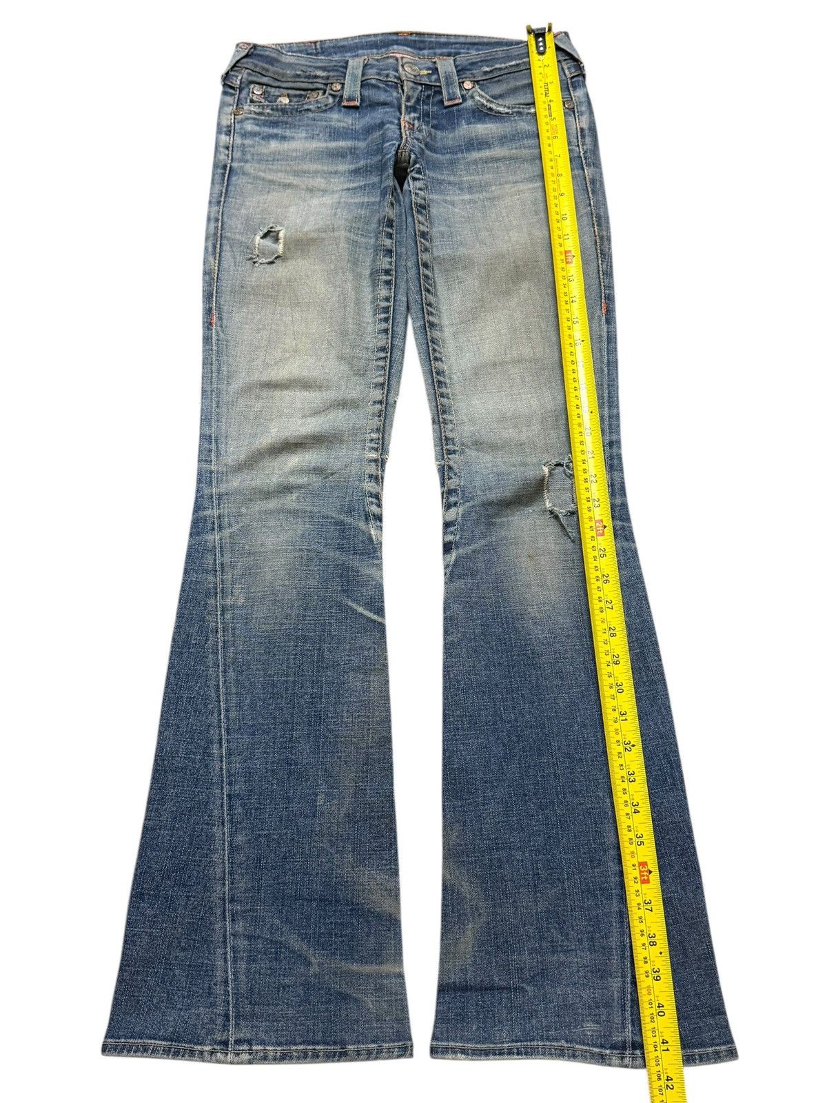 True Religion Vintage Usa 90s True Religion Mud Wash Faded Wide Leg Flared Size US 30 / EU 46 - 12 Thumbnail