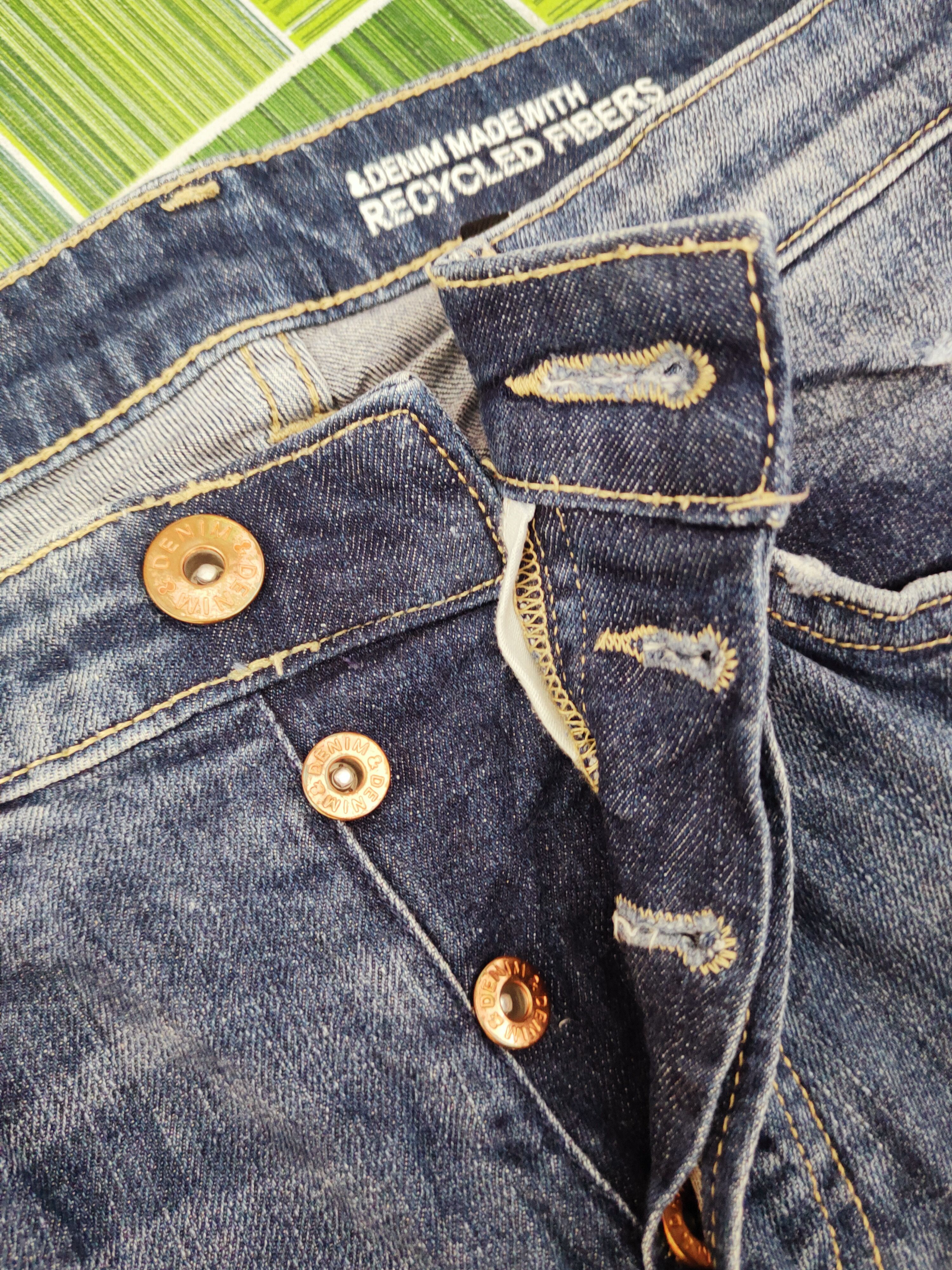Vintage H&M Dark Blue Distressed Ripped Skinny Jeans #S2658 Size US 34 / EU 50 - 13 Thumbnail