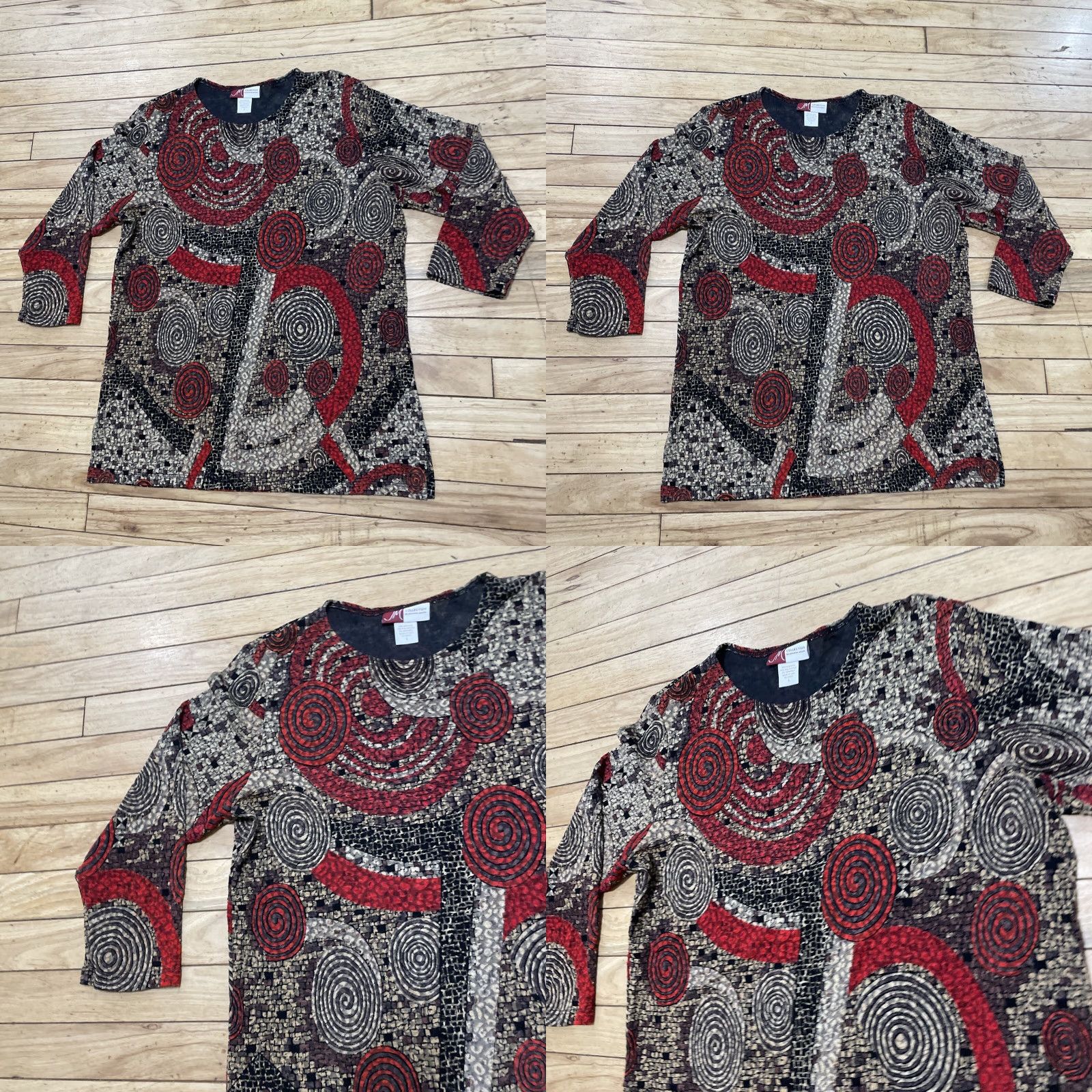 JM Collection JM Collection Top Womens L Made USA Vtg Y2k Abstract Fairy Boho 90s Flowy Large Shirt Multicolor Geometric Crew Neck 3/4 Sleeve Casual Womens Size L / US 10 / IT 46 - 9 Thumbnail