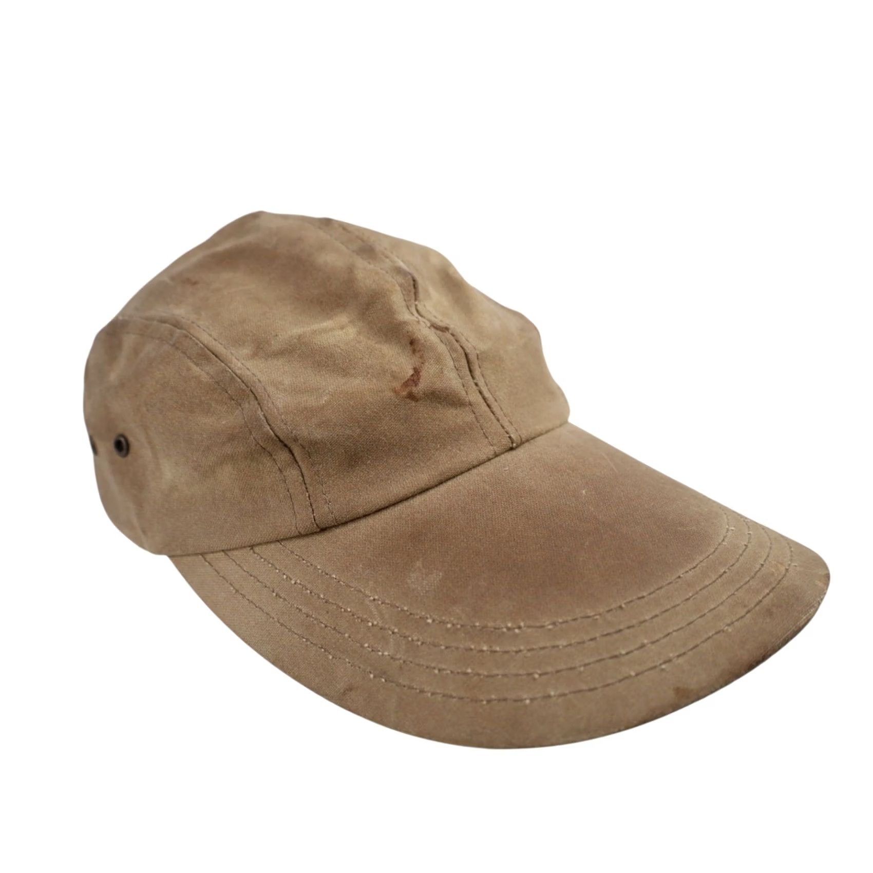 Filson VINTAGE Filson 5 Panel Cap Tan M Mens Long Bill Waxed Cotton Cap Size ONE SIZE - 3 Thumbnail