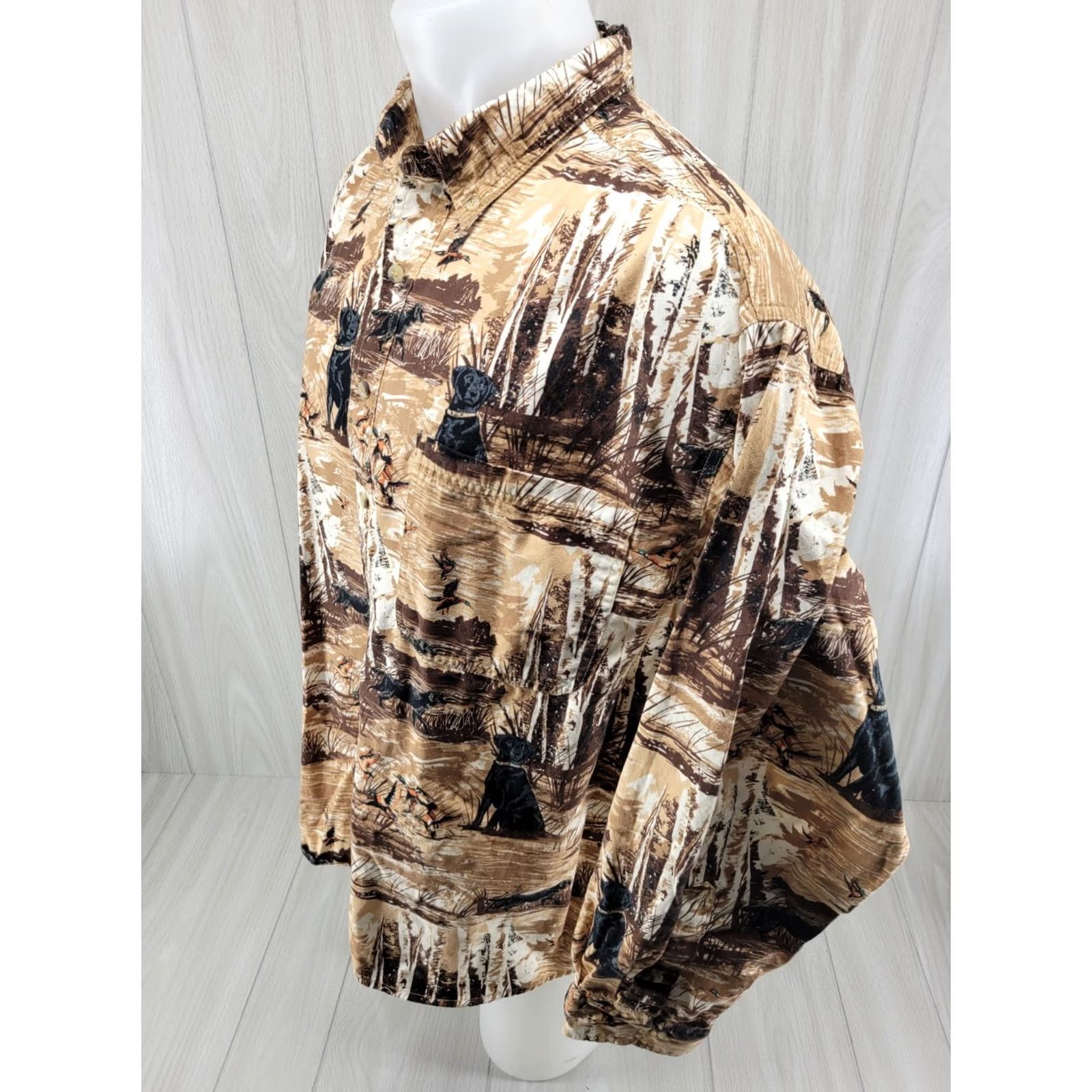 Alife Field Tested by Outdoor Life Men’s Button-Down Shirt Hunting Lab Outdoors 2XL Brown Beige 100% Cotton Button-Up Size US XXL / EU 58 / 5 - 3 Thumbnail
