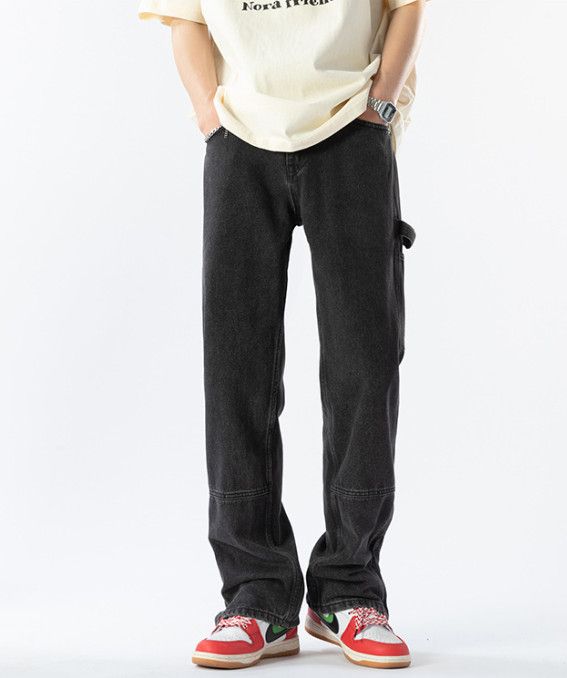 Japanese Brand Men's American Retro Loose Straight Leg Zipper Split Jeans Size US 32 / EU 48 - 1 Thumbnail