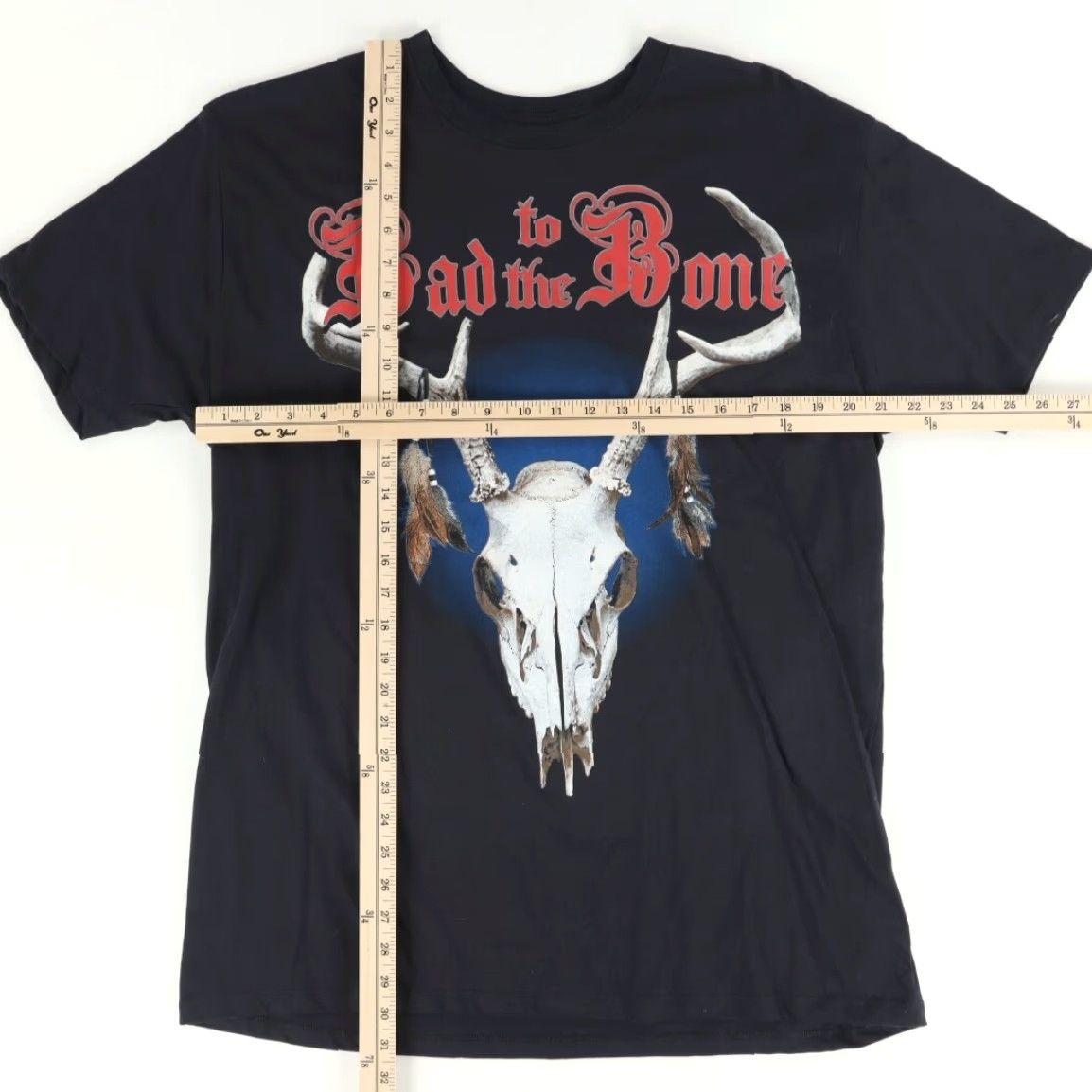 Vintage Bad to the Bone Deer Skull Solid T-Shirt Black Men XL Shirt Size US XL / EU 56 / 4 - 3 Thumbnail