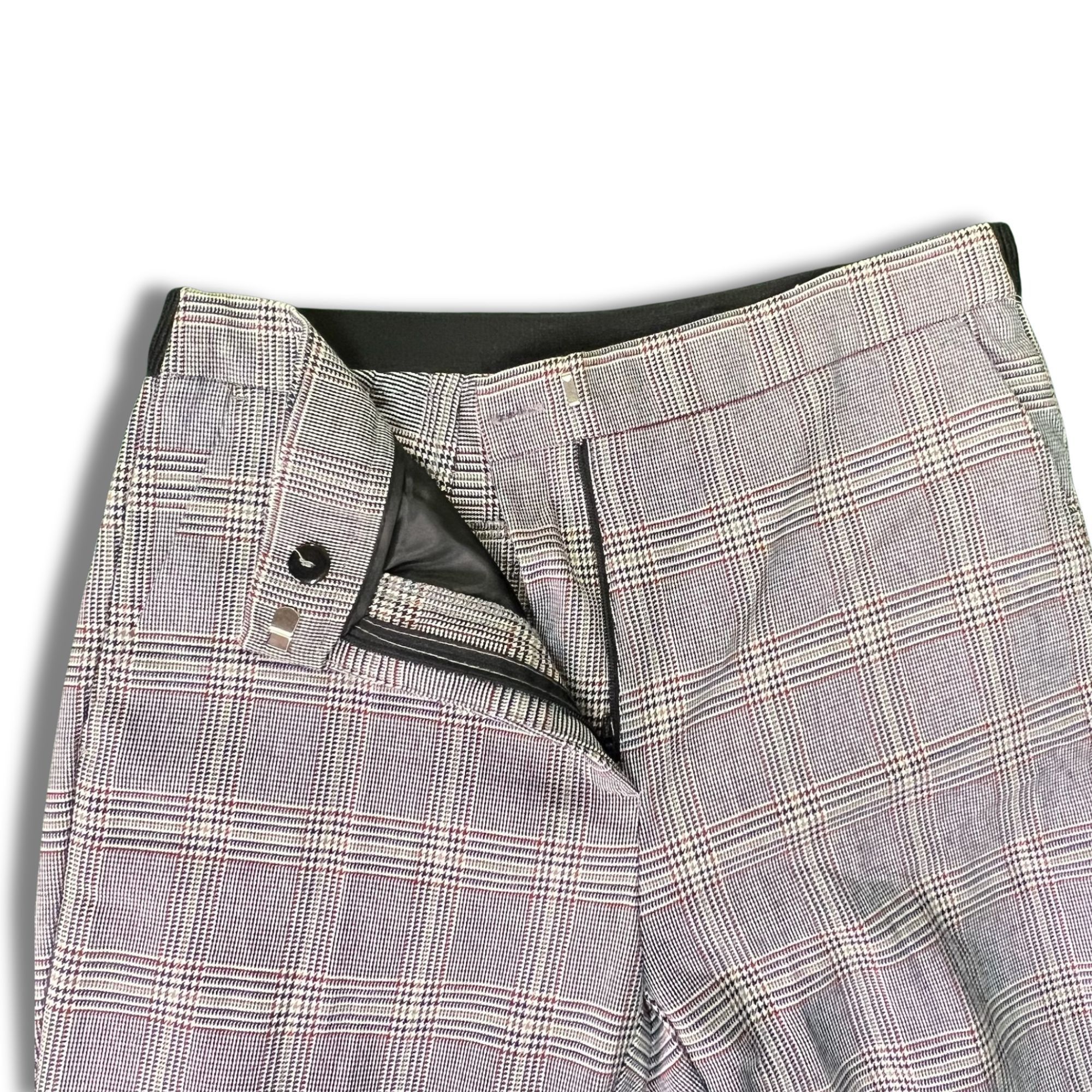 Other Mens Gray Plaid Dress Pants With Slim Fit Design For Formal Size US 30 / EU 46 - 4 Thumbnail