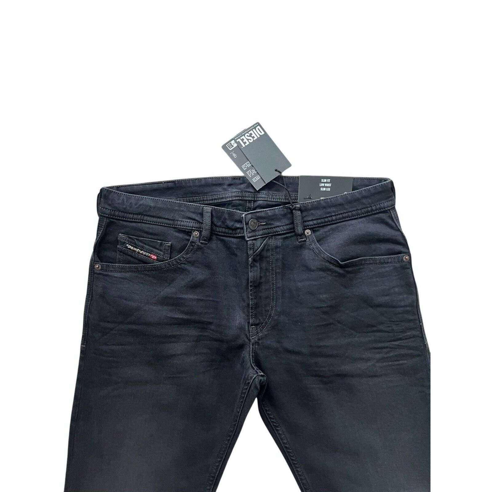 Diesel Diesel Mens Thommer Slim Fit Jeans RM064 Black Size 36/30 Size US 36 / EU 52 - 2 Thumbnail
