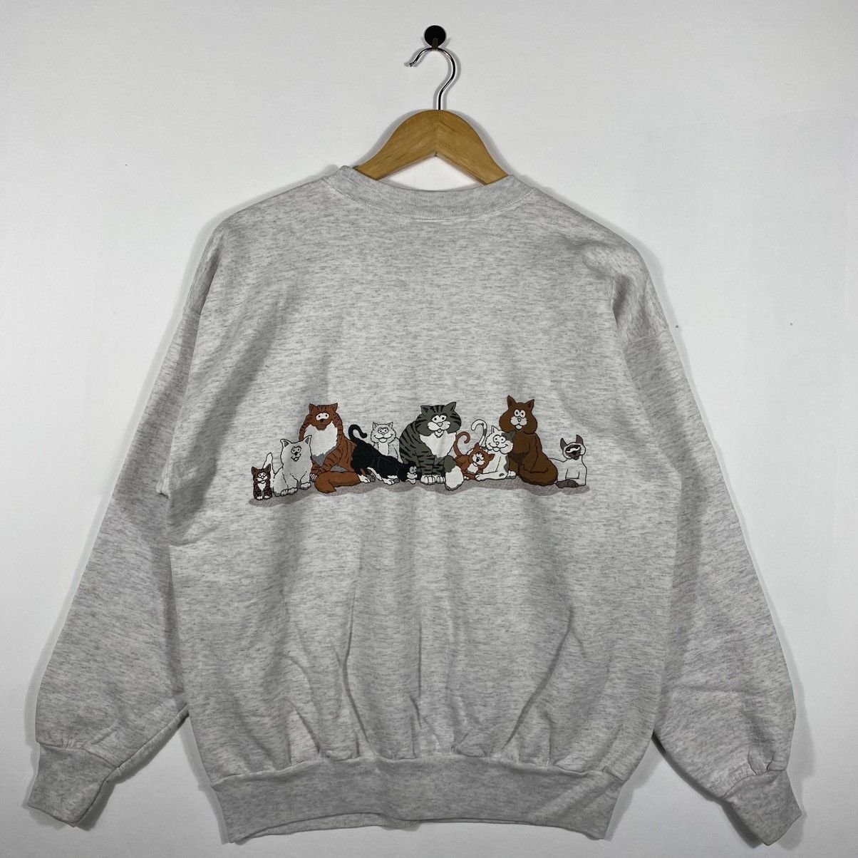 Vintage Vintage 90's TLC Tender Loving Cat Crewneck Sweatshirt Size US L / EU 52-54 / 3 - 5 Thumbnail