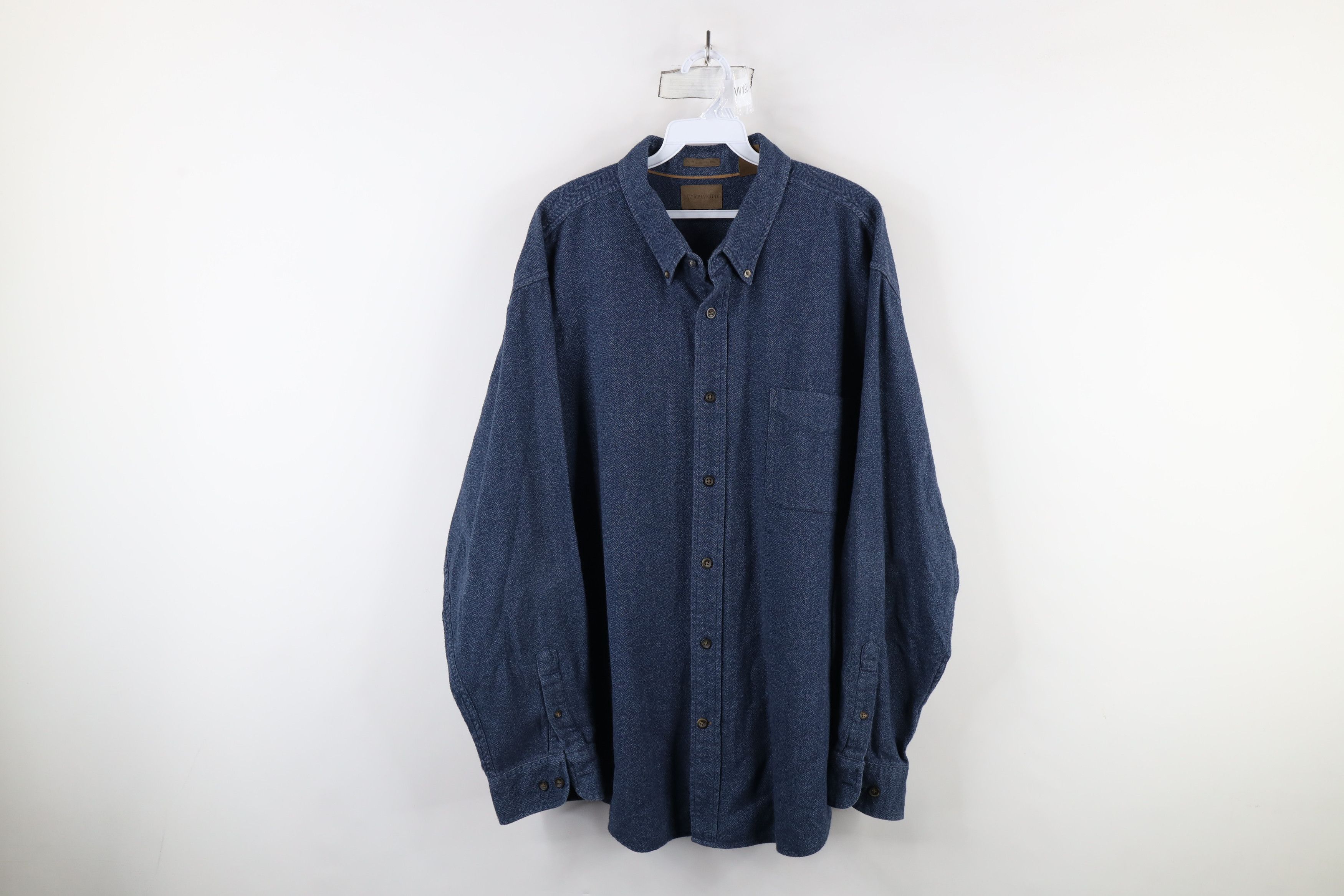 Vintage Vintage 90s Streetwear Flannel Herringbone Button Down Shirt Size US XXL / EU 58 / 5 - 1 Thumbnail