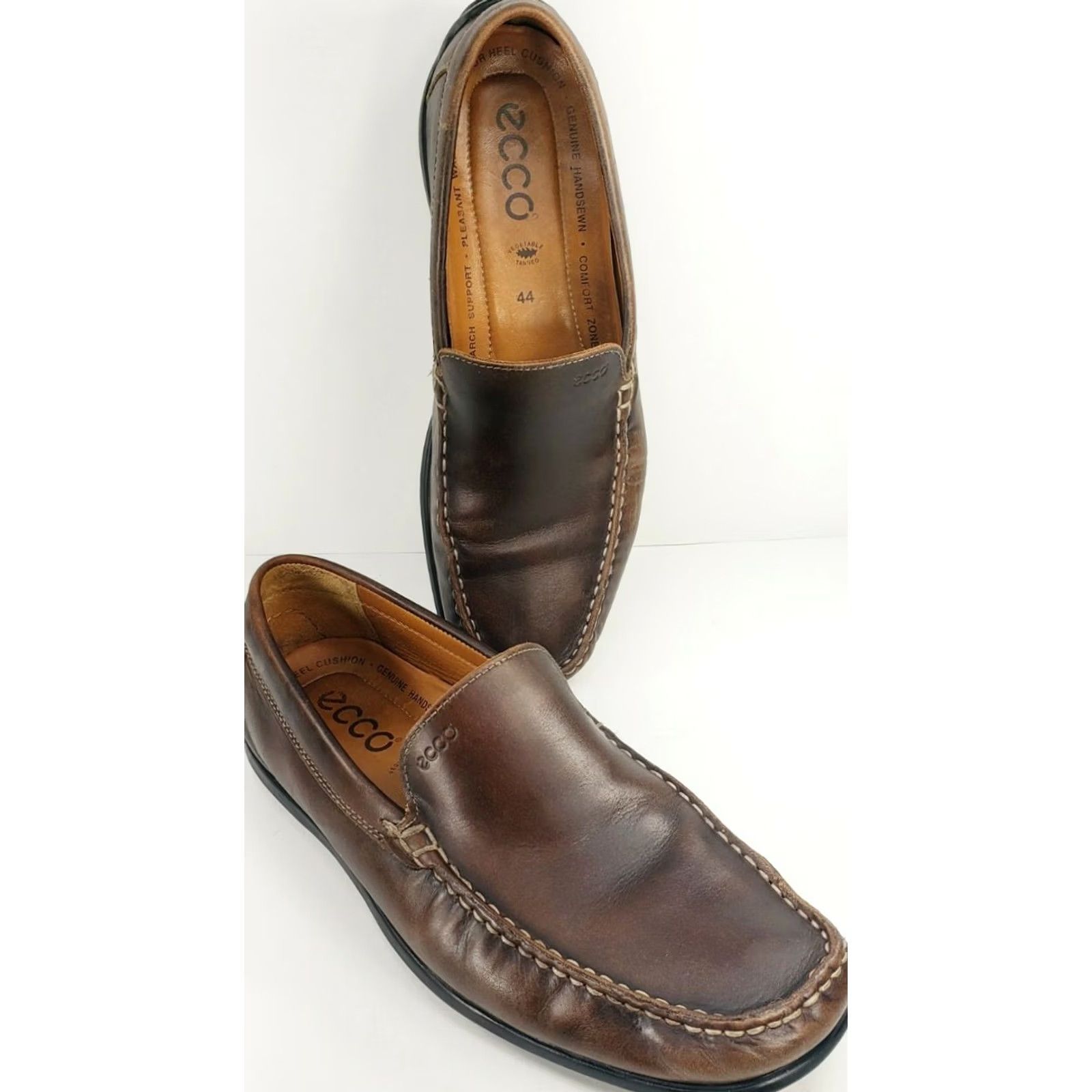 Ecco ECCO Loafers & Slip Ons Mens Brown Men Size 11M 44EU Leather Hand Sewn Size US 10.5 / EU 43-44 - 3 Thumbnail