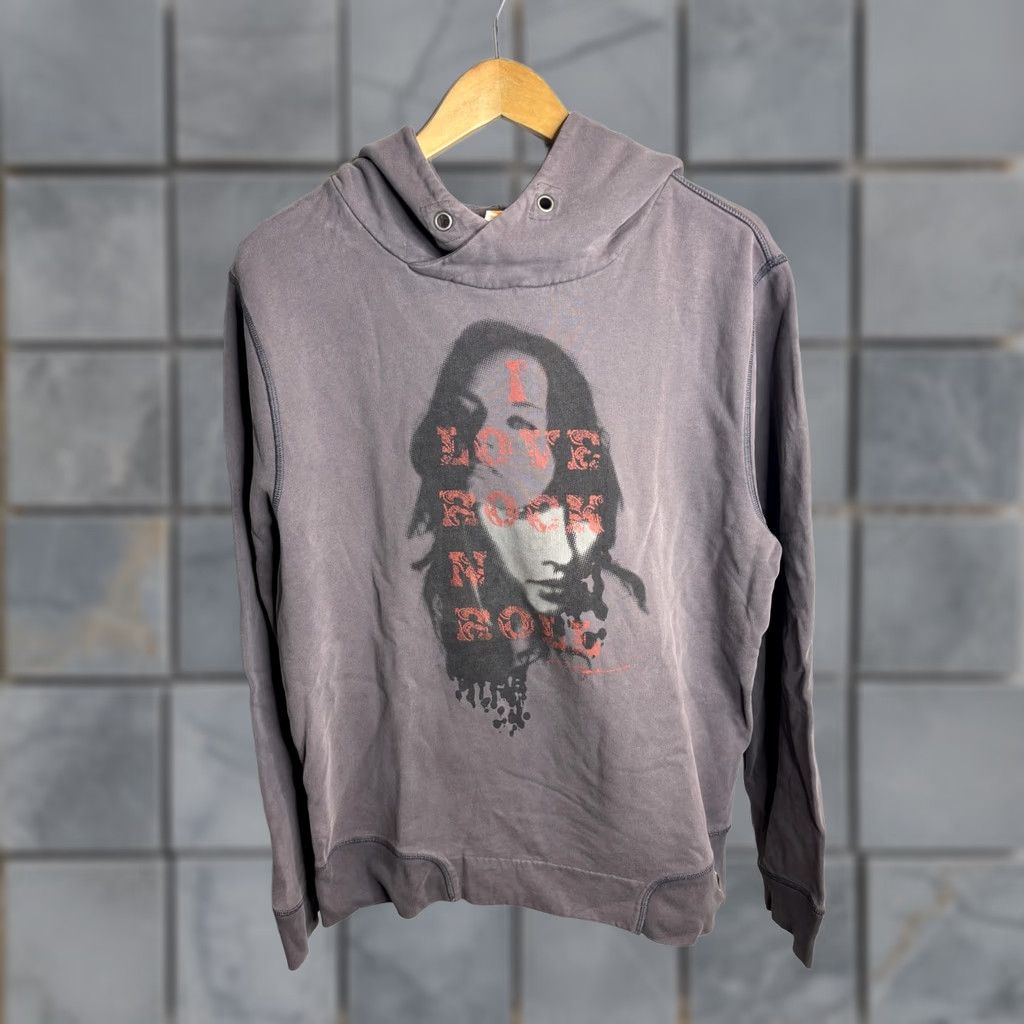 Vintage BOSS Orange Hoodie Mens XL Gray I Love Rock N Roll Graphic Pullover Hugo Boss Size US XL / EU 56 / 4 - 1 Thumbnail