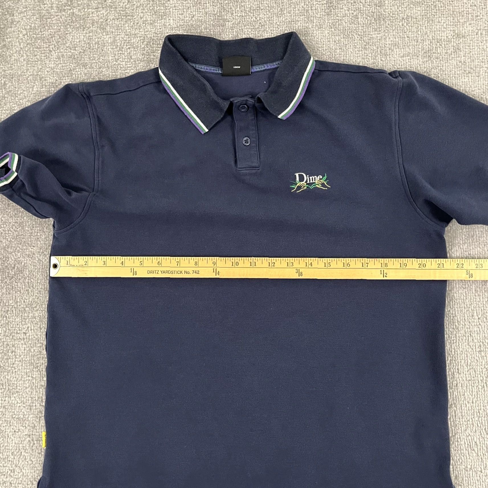 Dime DIME Polo Shirt Mens Medium Faded Blue Knit Short Sleeve Activewear Designer Size US M / EU 48-50 / 2 - 6 Thumbnail