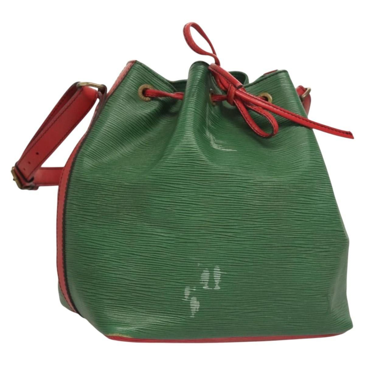 Louis Vuitton Epi Petit Noe Shoulder Bag Bicolor Green Red M44147 Lv Auth Ba1652, Women's
