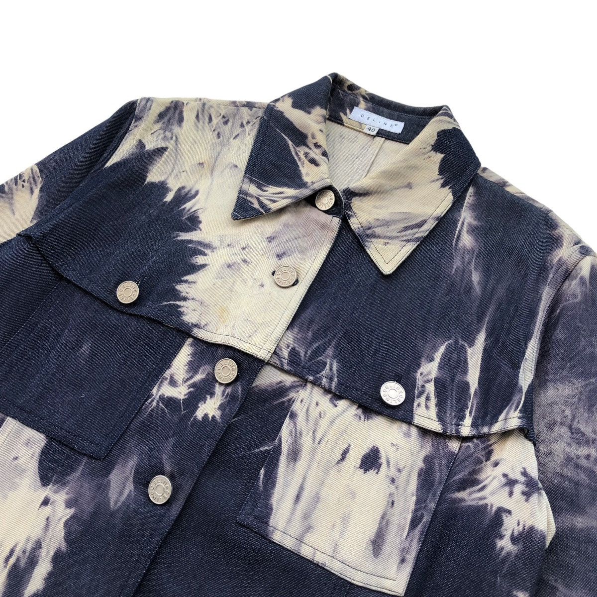 Celine Vintage CELINE SS2000 Denim Tie Dye Indigo Tucker Jacket Size M / US 6-8 / IT 42-44 - 9 Thumbnail