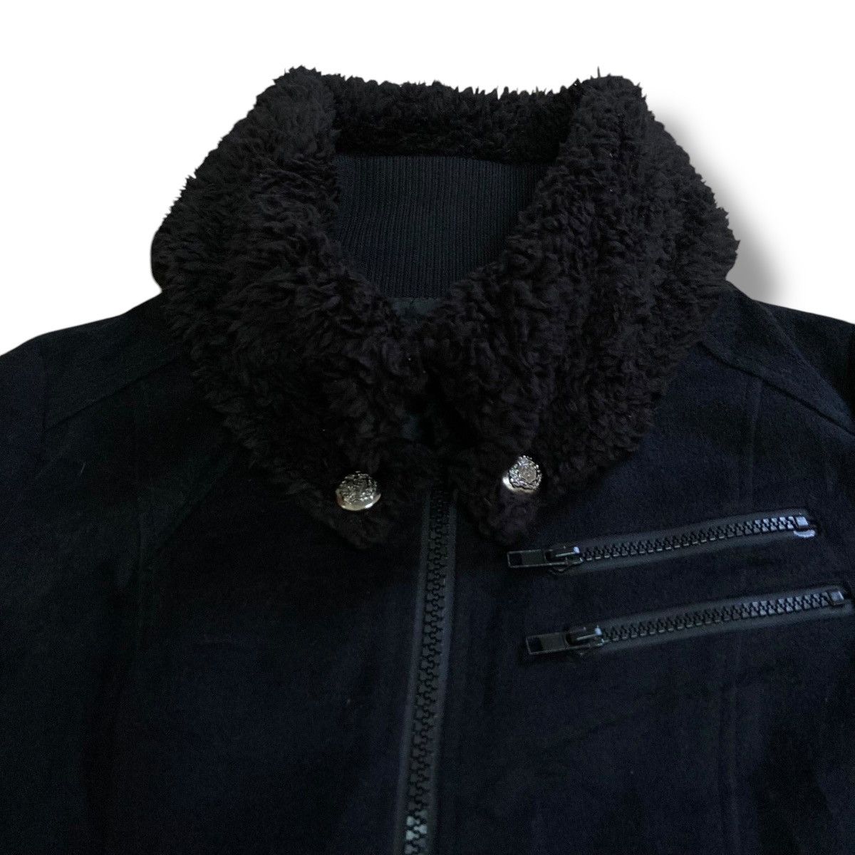 If Six Was Nine 🇯🇵 COLLIER PUNK GOTHIC FULL ZIP FUR COLLAR HOODIE JACKET Size US L / EU 52-54 / 3 - 11 Thumbnail
