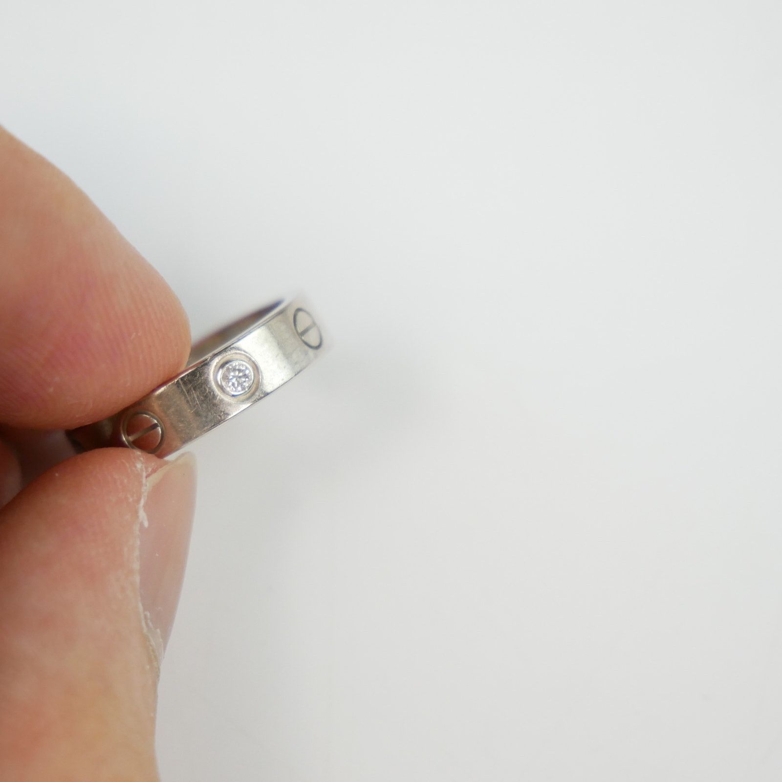 Cartier Cartier 18K White Gold and Diamond Love Band Ring Size ONE SIZE - 6 Thumbnail