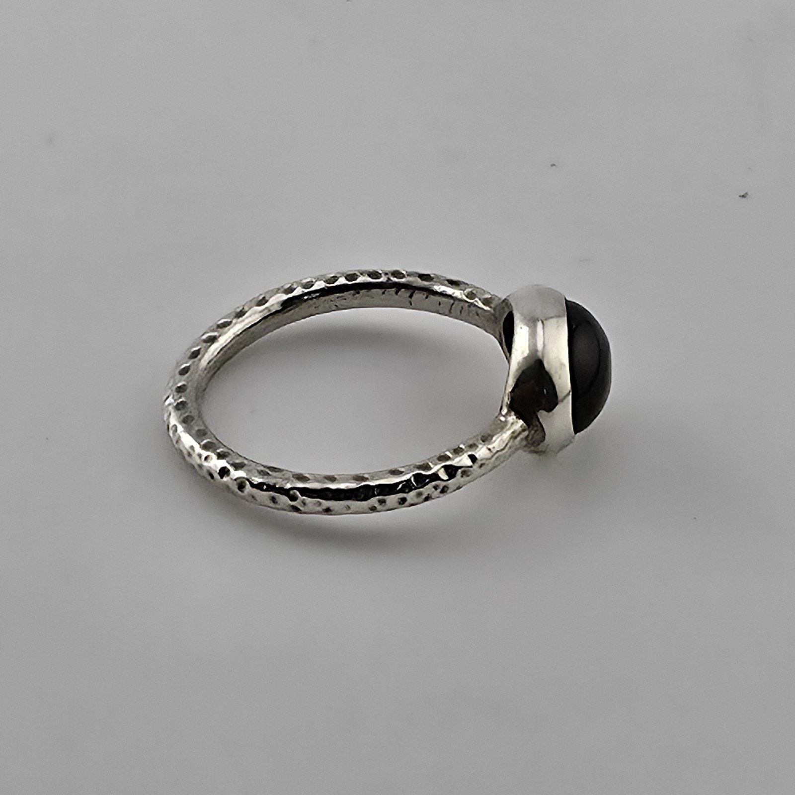 Other Sterling Silver 925 Amber Cabochon Ring Hammered Band 7.5 Size ONE SIZE - 7 Thumbnail