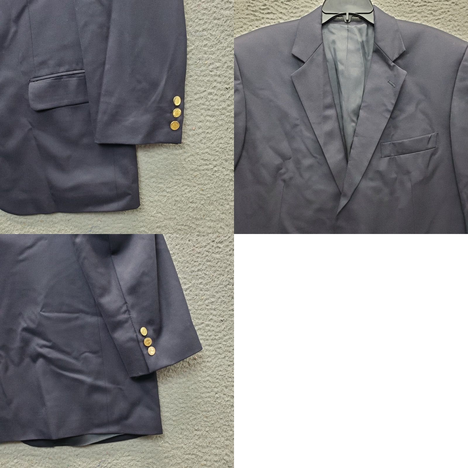 Vintage Botany 500 Blazer Jacket Mens 42R Navy Pure Wool Notch Lapel Single Breasted Size 42R - 9 Thumbnail