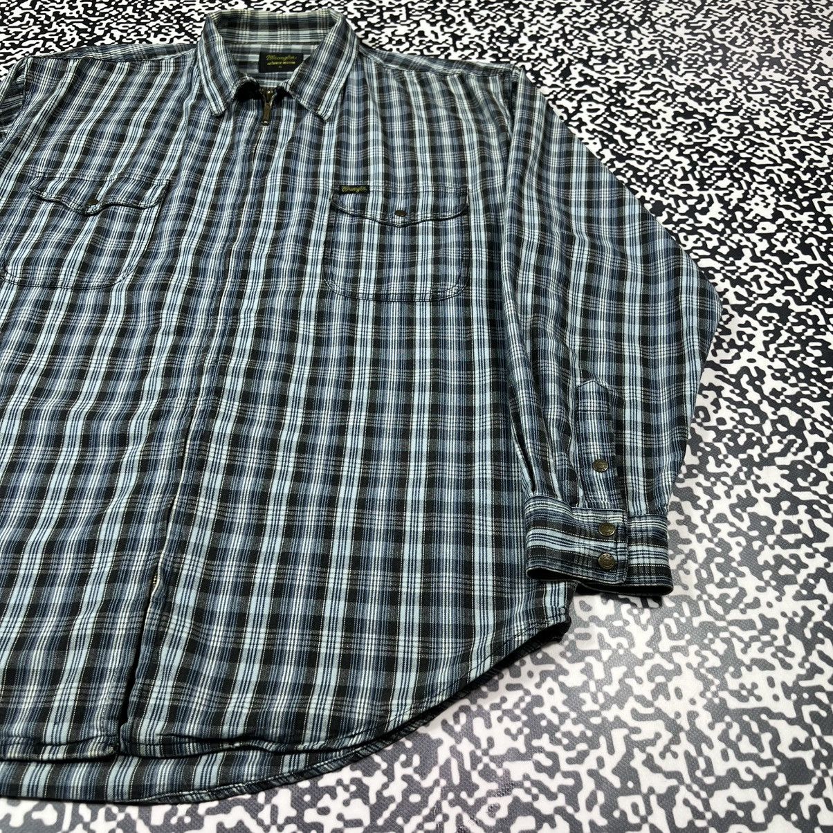 Wrangler Vintage 90s Wrangler Striped Retro Zip Light Jacket Flannel Size US XL / EU 56 / 4 - 9 Thumbnail
